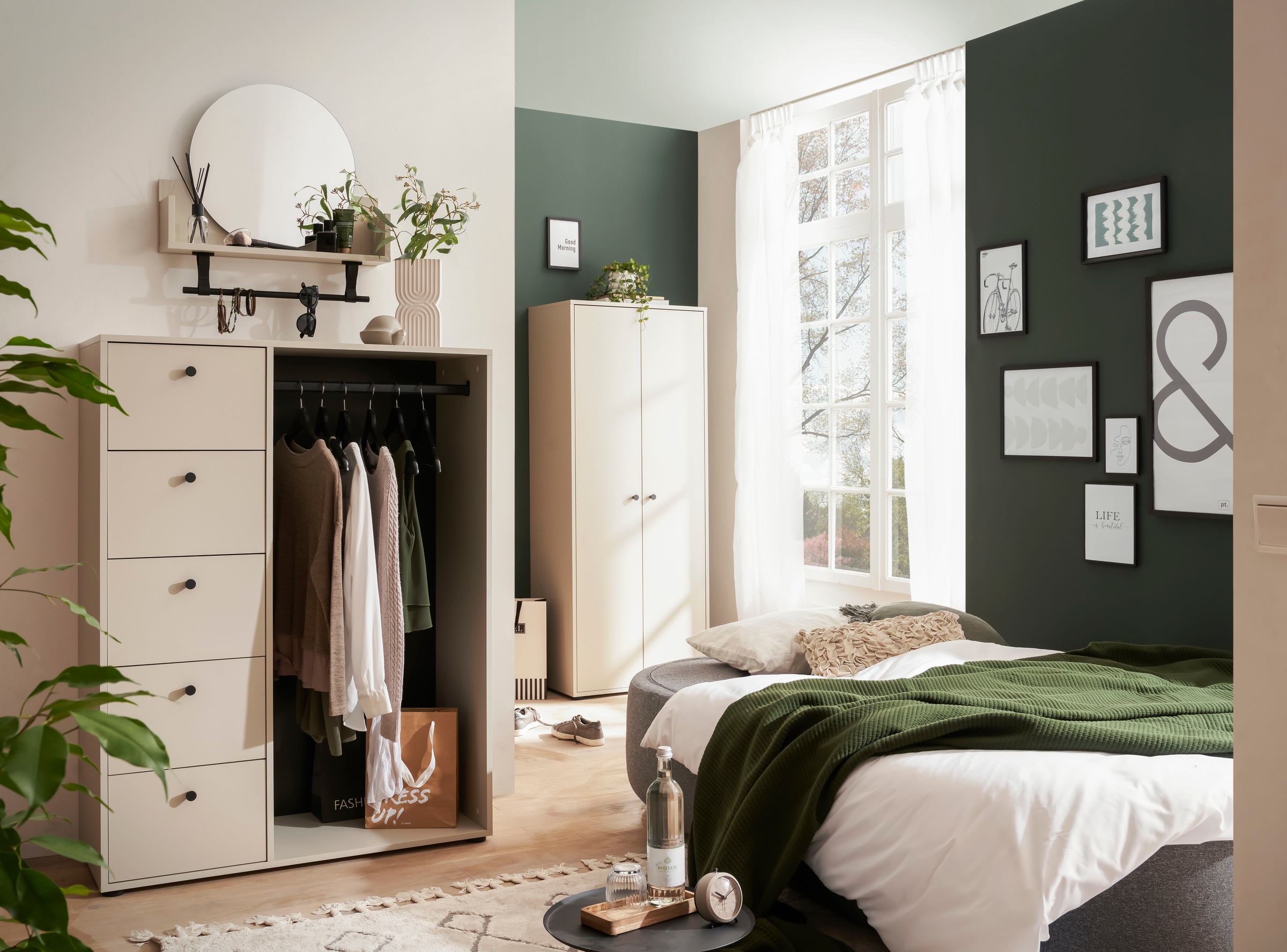 welltime Kleiderschrank "Lovund, Breite 98 cm" Mit 5 Schubladen und Kleider günstig online kaufen