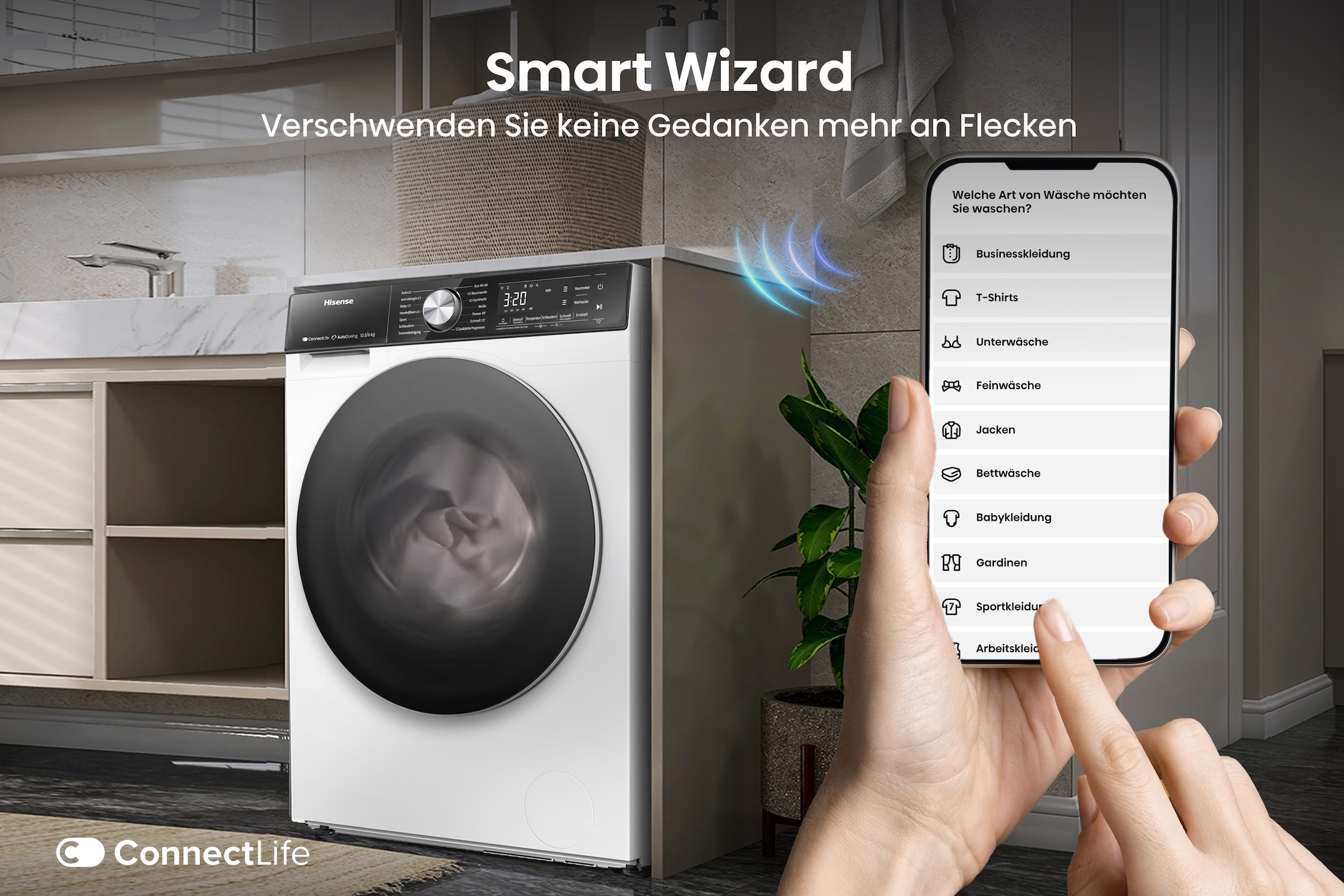 Hisense Waschtrockner »WD5S1045BW«, 10,5kg/ 6kg