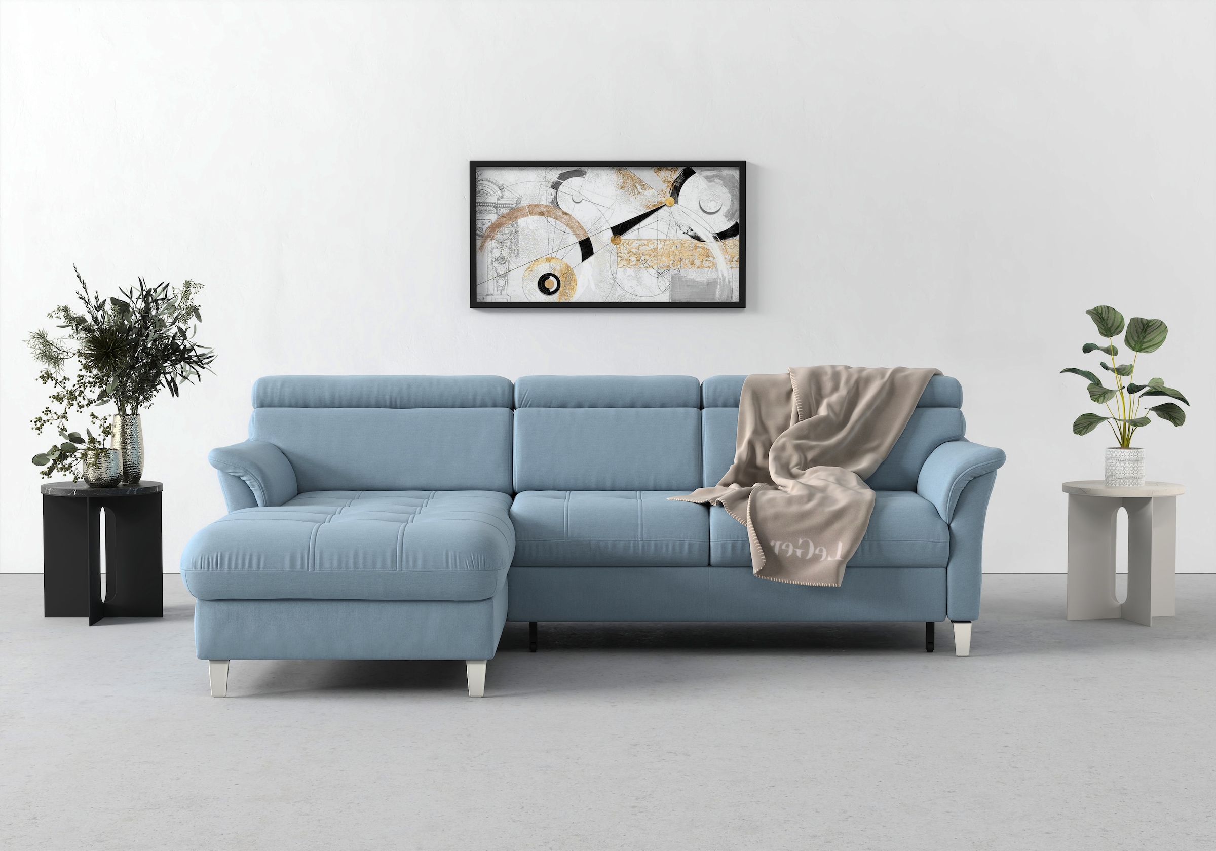 sit&more Ecksofa »Marano L-Form«, inklusive Kopfteilverstellung, wahlweise mit Bettfunktion, Bettkasten