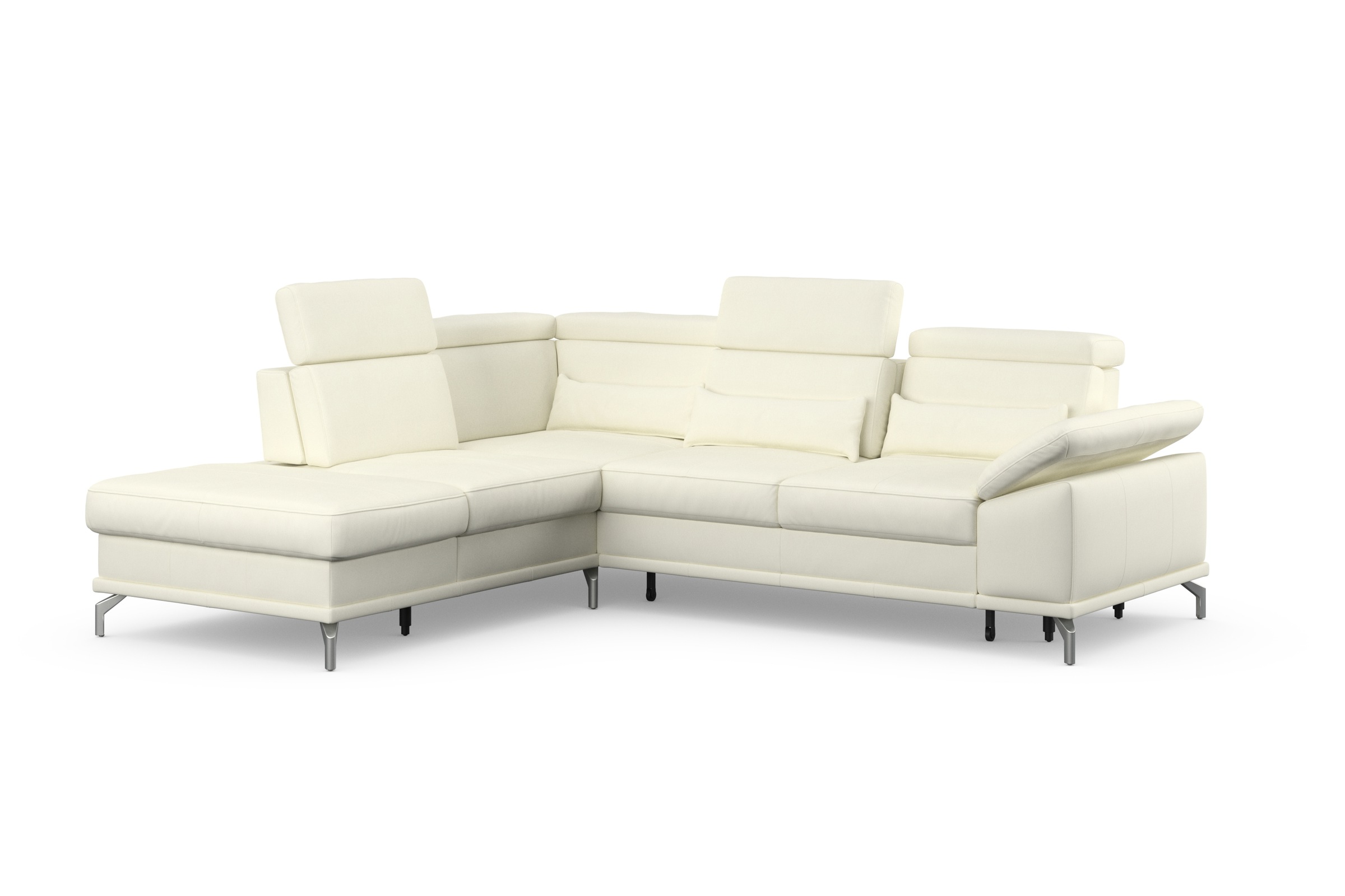 sit&more Ecksofa »Cabrio L-Form, mit Sitztiefenverstellung, Arm- und Kopfteilverstellung«, 3 Nierenkissen, Federkern, optional Bettfunktion und Stauraum