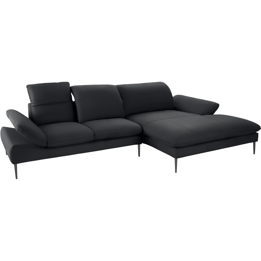 W.SCHILLIG Ecksofa »enjoy&MORE«, Sitztiefenverstellung, Füße schwarz pulverbeschichtet, Breite 340 cm