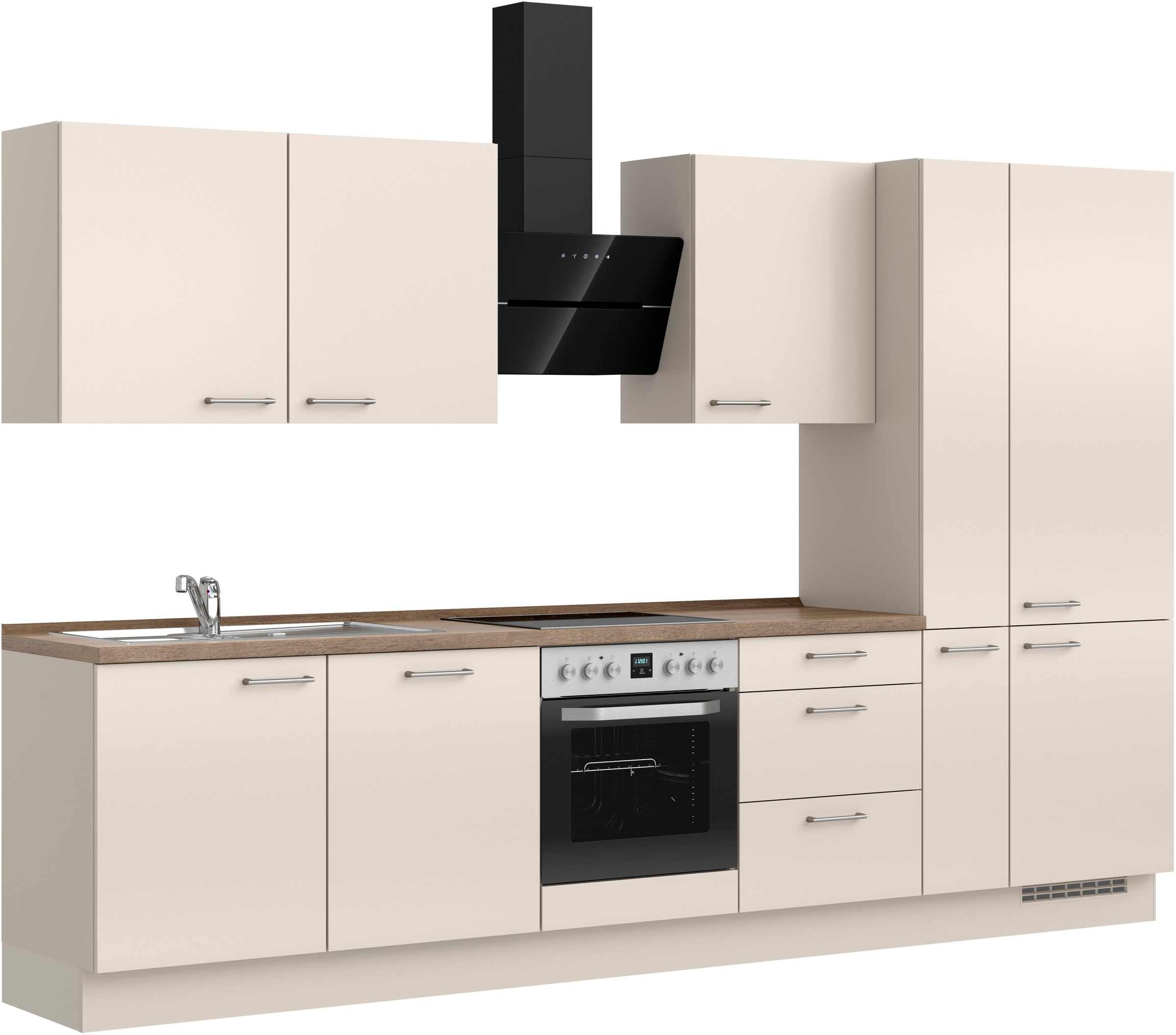 nobilia® Küchenzeile »"Laser II", Ausrichtung wählbar, Breite 330 cm« vormontiert, wahlw. mit unterschiedlichen E-Geräten-Sets