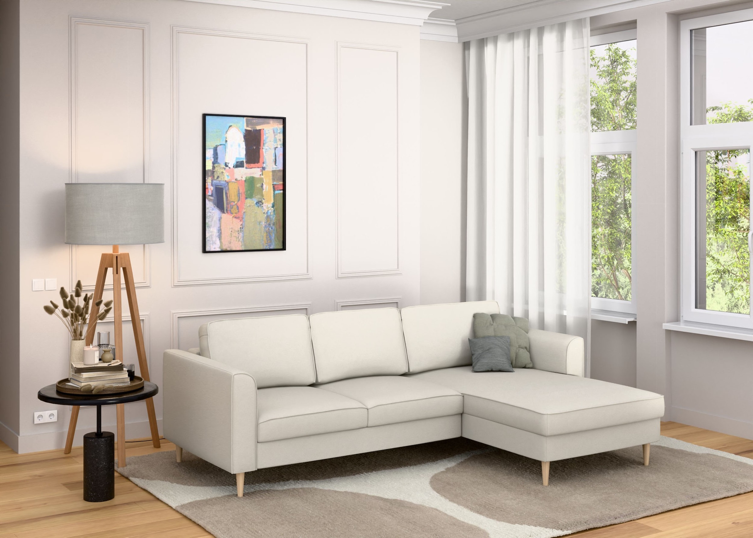 Home affaire Ecksofa »Booster, whlw. mit Schlaffunktion & Bettkasten, Fuß B günstig online kaufen