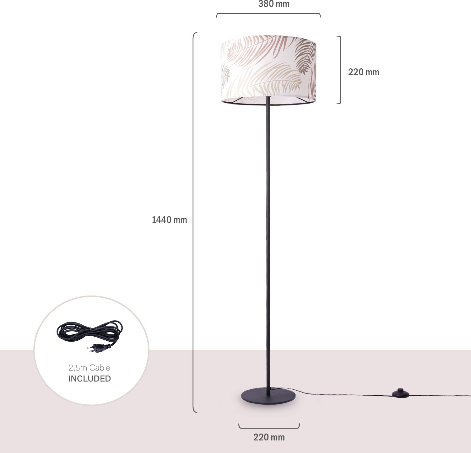 Paco Home Stehlampe »Kuba 123« E27 Wohnzimmer Stehleuchte Schlafzimmer Lampen E27 Deko Wohnzimmer Palme