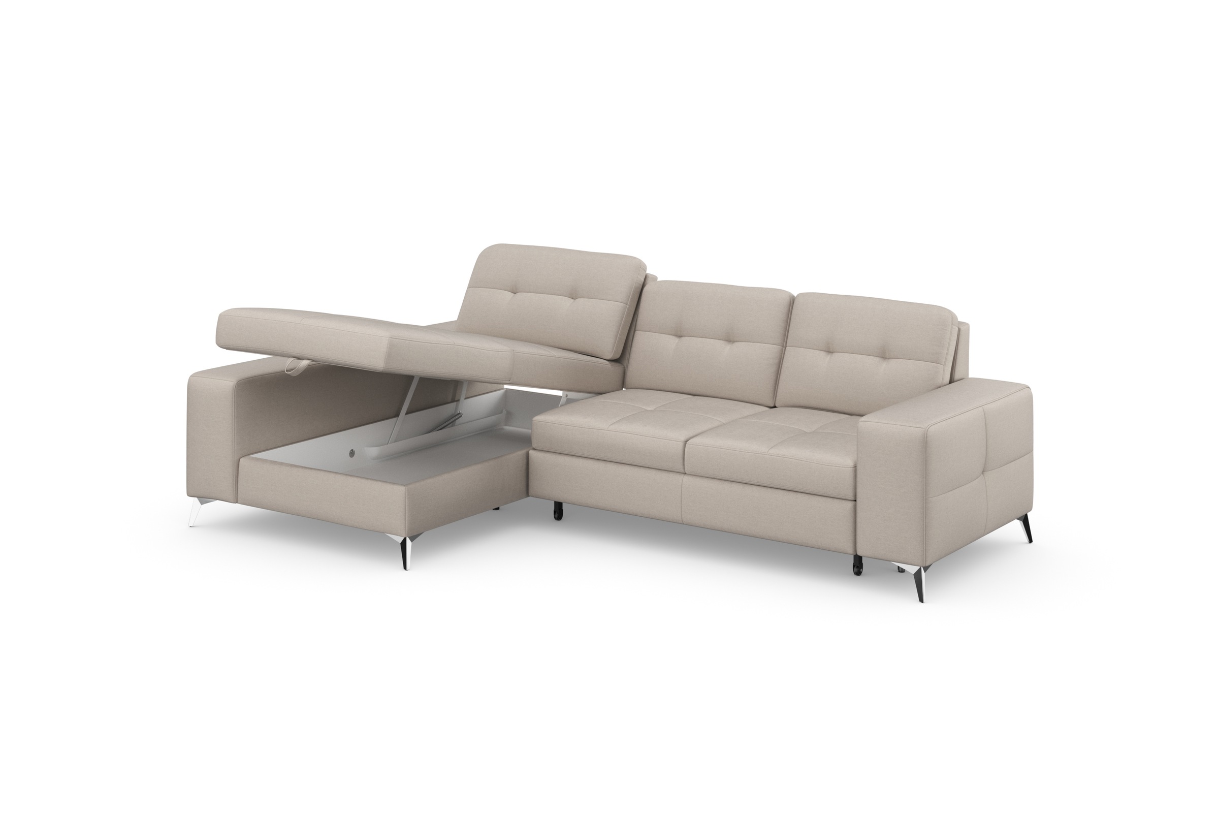 sit&more Ecksofa »Baviene L-Form«, inklusive Sitztiefenverstellung und Federkern, wahlweise Bettfunktion