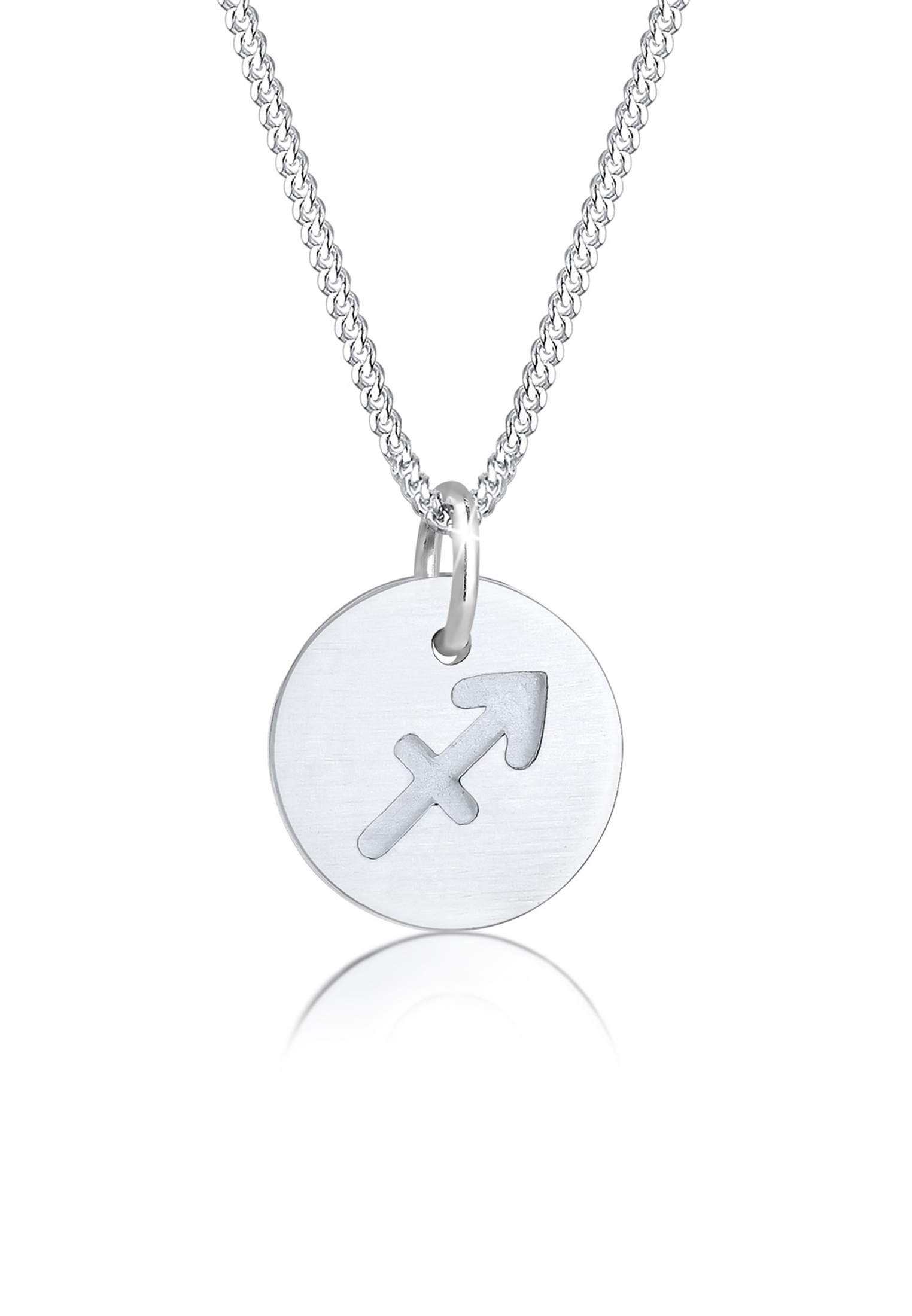 Elli Kette mit Anhänger »Sternzeichen Schütze Astro Symbol Matt 925 Silber«