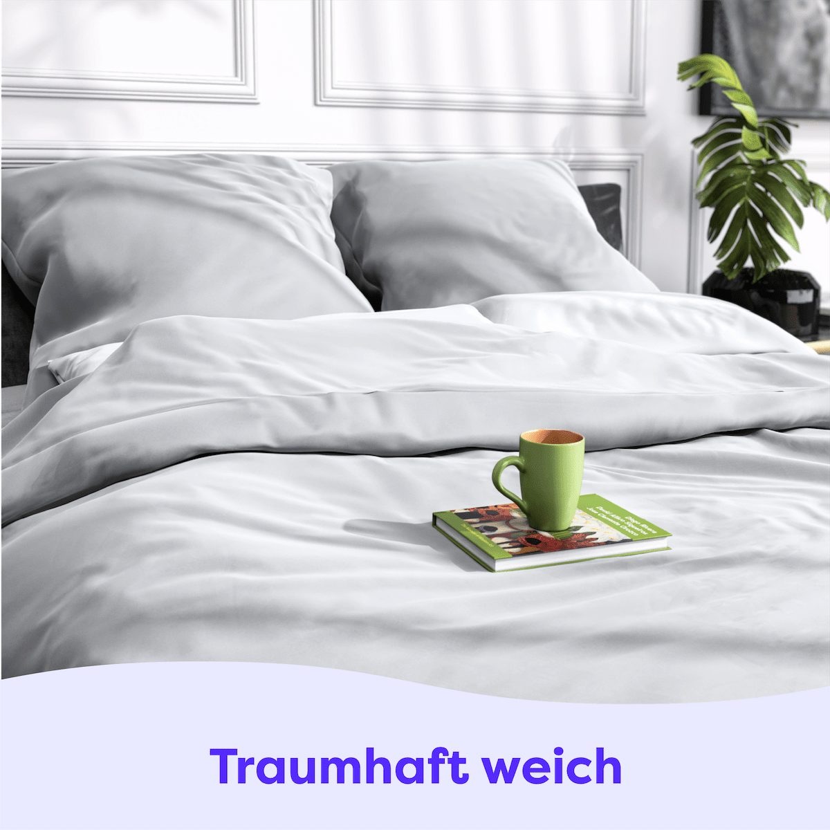 Wolkenfeld Bettwäsche »Wolkenfeld Sommer Bettwäsche Mako-Satin Baumwolle«, 135x200 cm, 155x220 & Übergrößen I inkl. Kissenbezüge 80x80