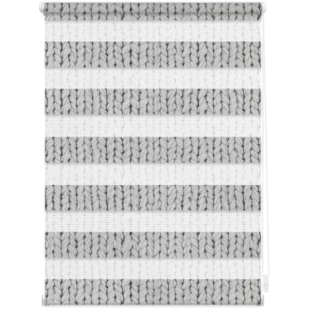 LICHTBLICK ORIGINAL Doppelrollo »Duo Rollo Motiv Strickmuster«, Lichtschutz, ohne Bohren, freihängend