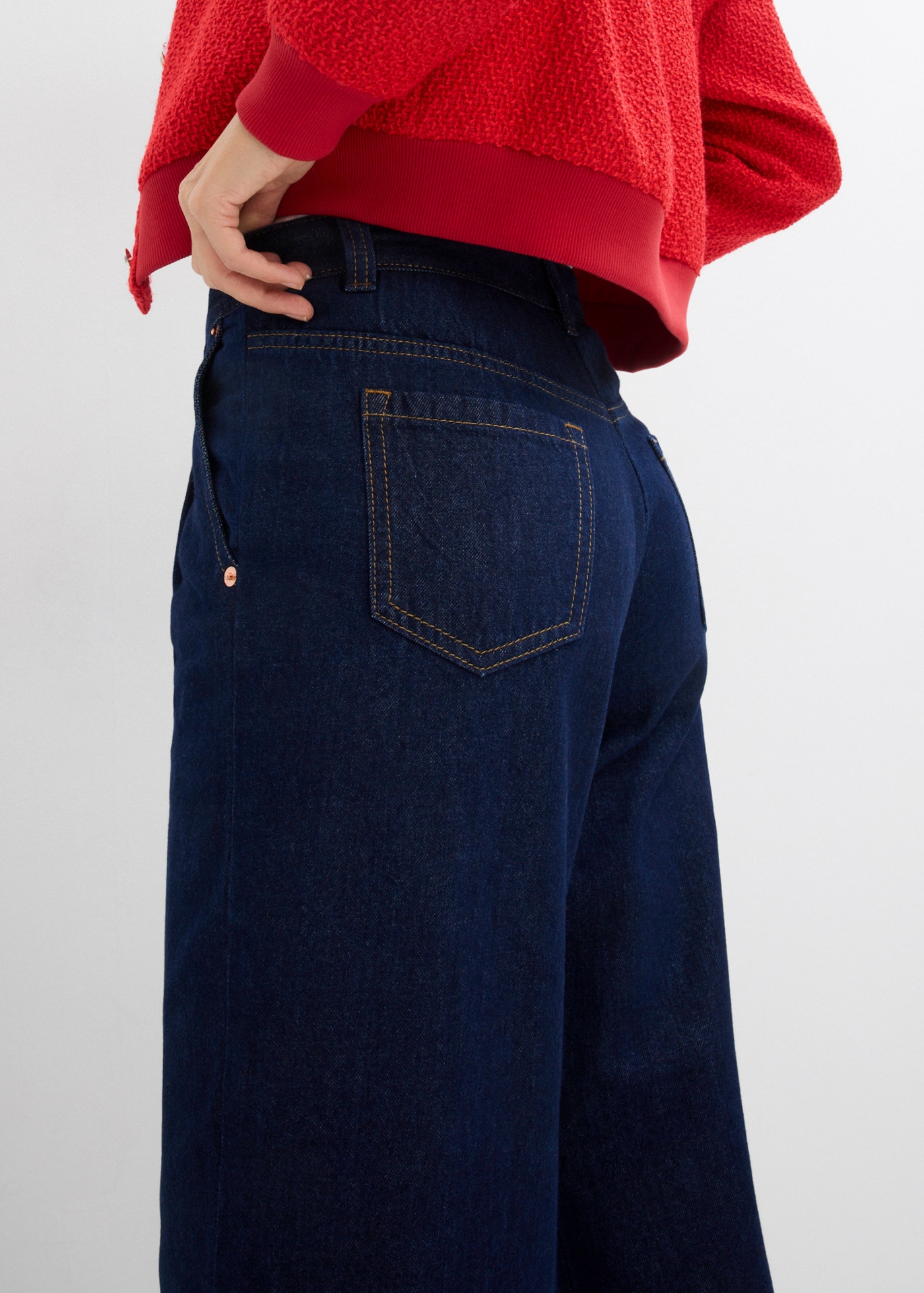 bonprix Weite Jeans lockerer Schnitt, mittlerer Bund, weite Passform