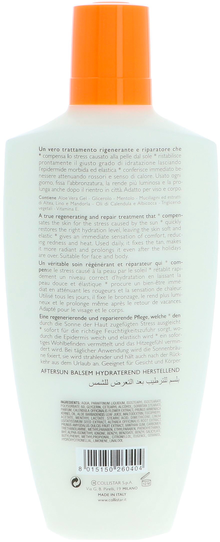COLLISTAR After Sun-Balsam »Moisturizing Restructuring«, Spendet Feuchtigkeit, pflegt intensiv mit pflanzlichen Ölen.