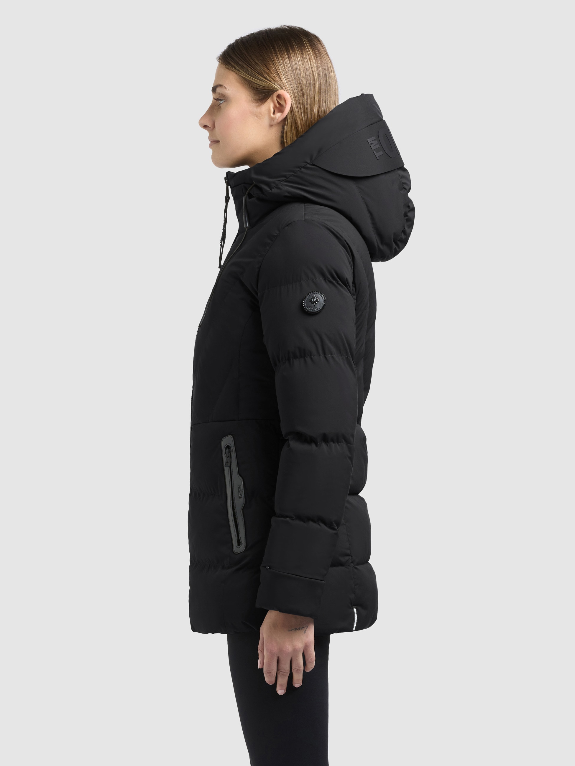 khujo Steppjacke »RABB2« mit Kapuze Applikationen aus Kunstleder