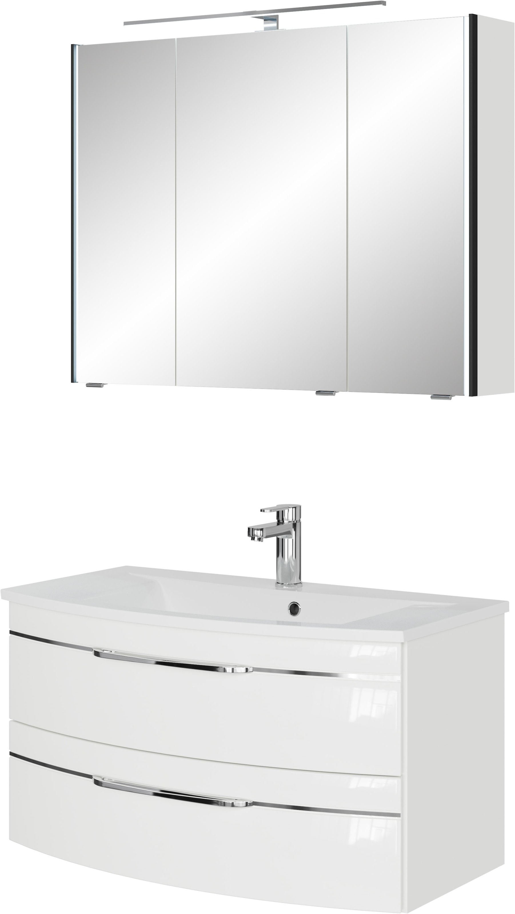 Saphir Badmöbel-Set »Serie 7045 2-teilig Mineralmarmor-Waschtisch mit LED-S günstig online kaufen