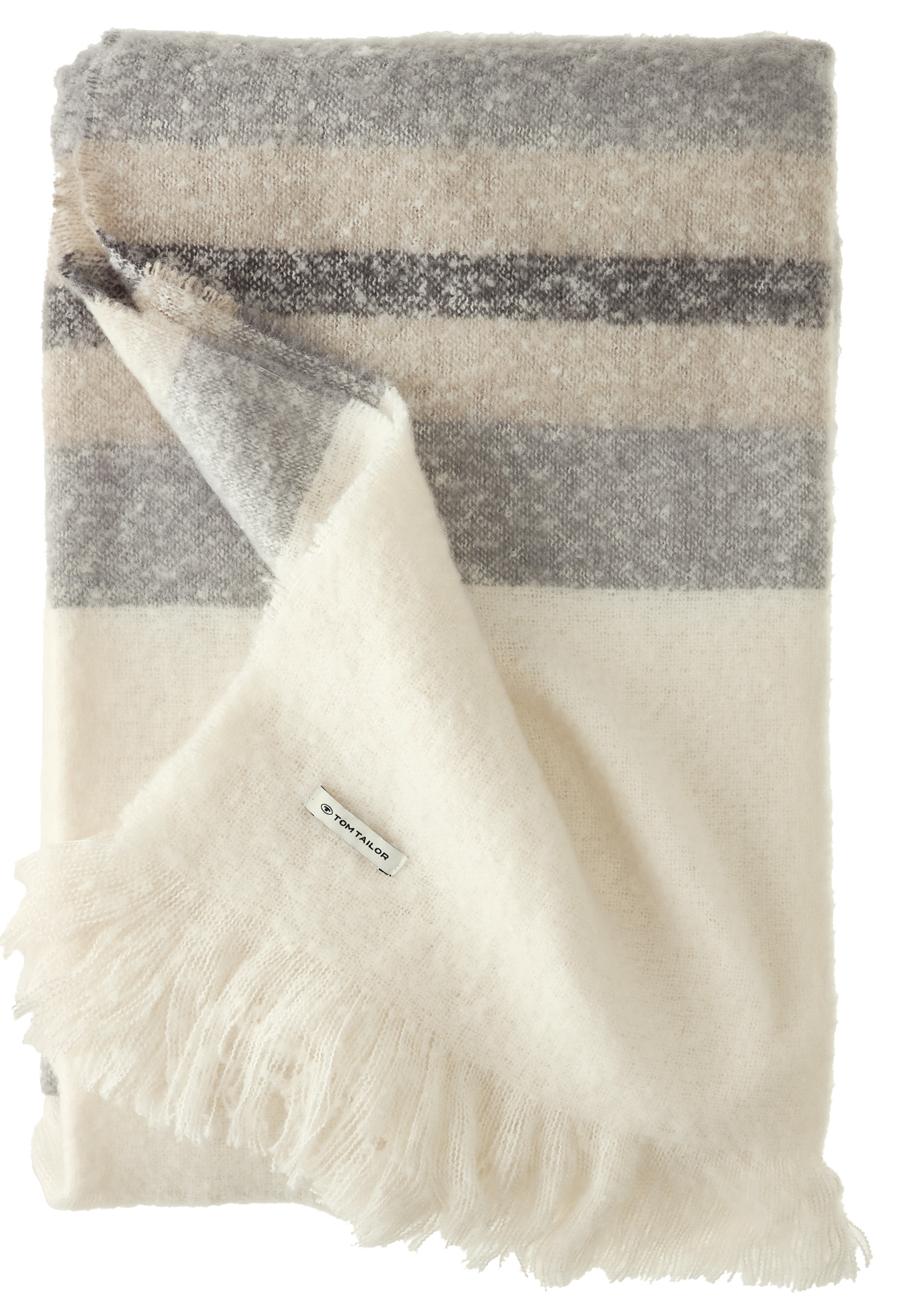 TOM TAILOR HOME Wohndecke »Bouclé Stripe« aus Bouclégarnen