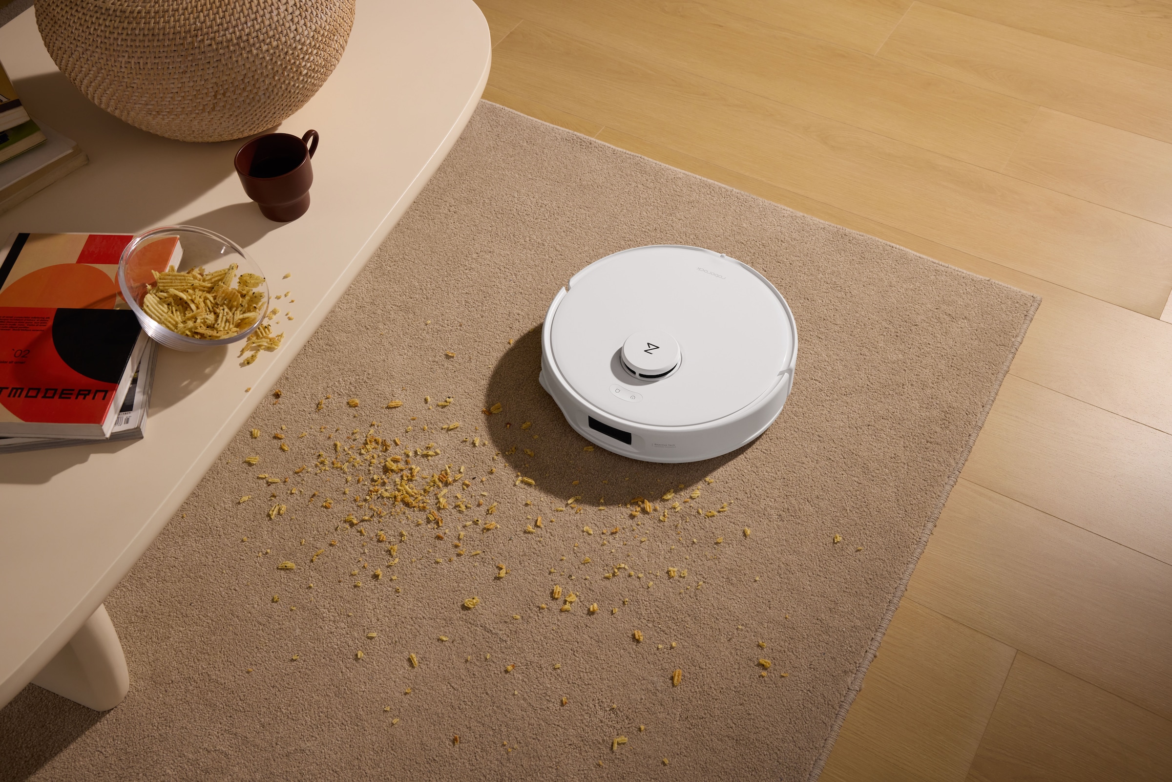 Roborock Saugroboter »Qrevo Curv 5A1, mit Wischfunktion, automatisches Entleeren« Auffüllen intensiver und Moppwäsche bei 75 °C.