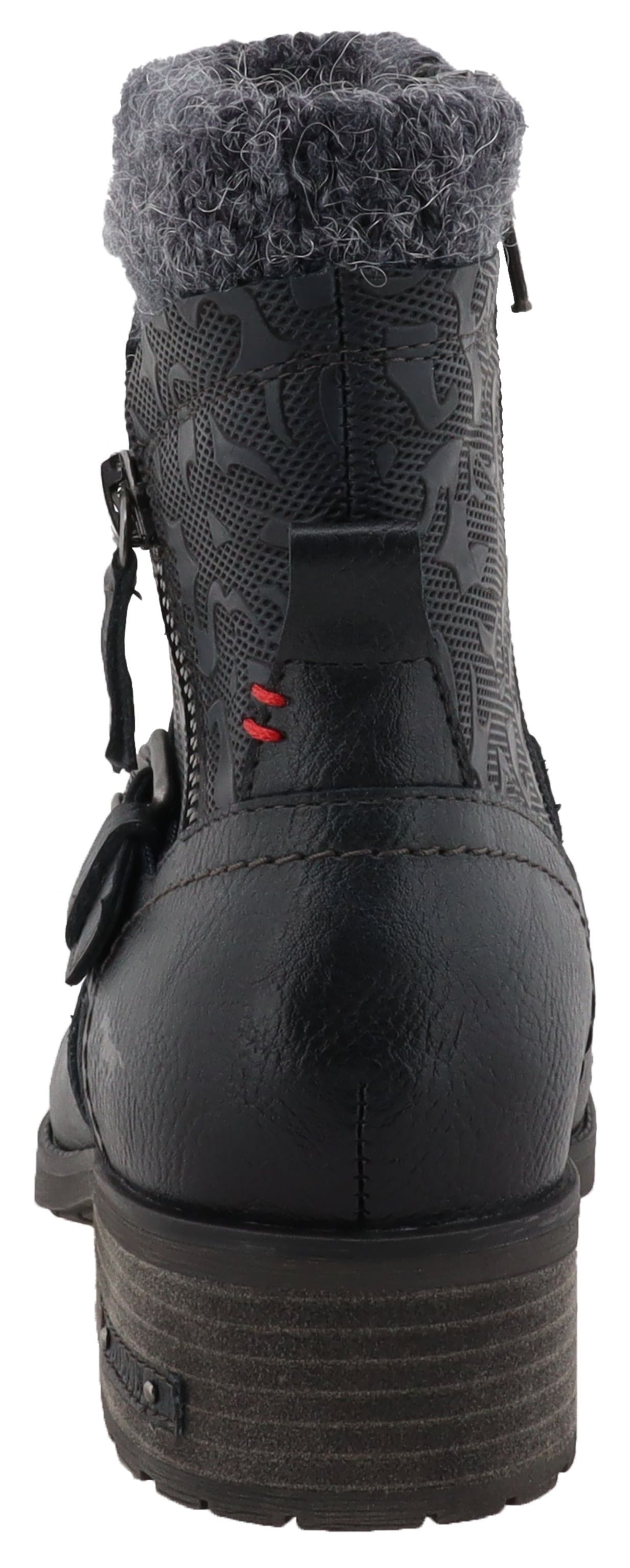 Mustang Shoes Winterstiefelette »Fabienne«  Biker Boots mit Blockabsatz und Zierriemchen