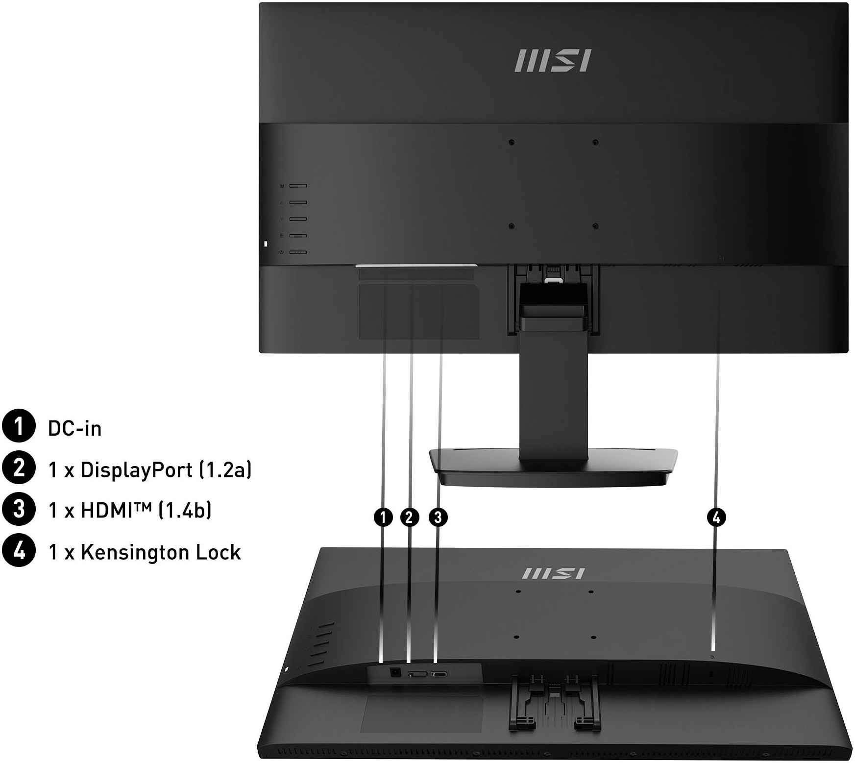 MSI LED-Monitor »PRO MP2412«, 60 cm/24 Zoll, 1920 x 1080 px, Full HD, 1 ms Reaktionszeit, 100 Hz