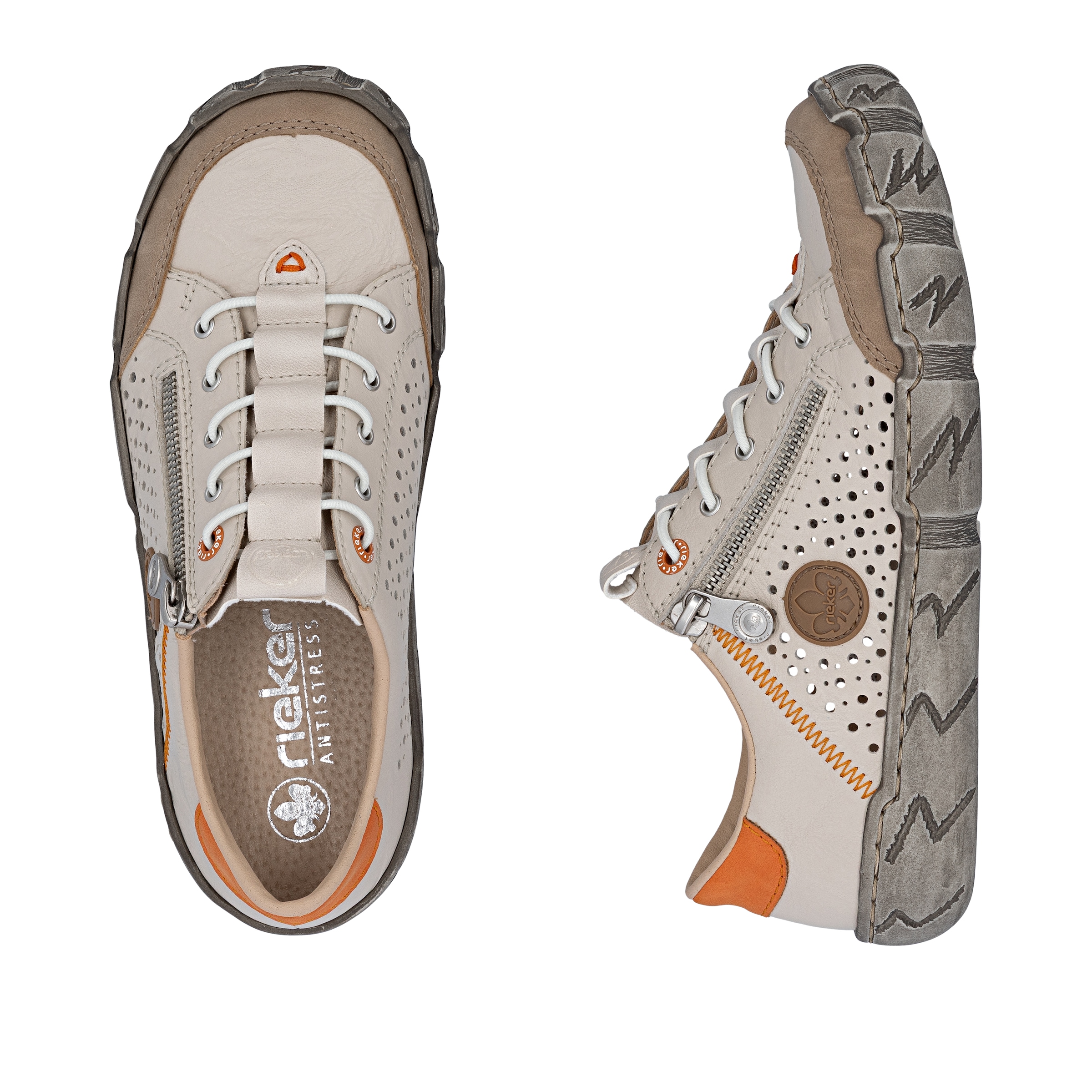 Rieker Slip-On Sneaker  mit Sohle im Used-Look, Freizeitschuh, Halbschuh, Schlupfschuh