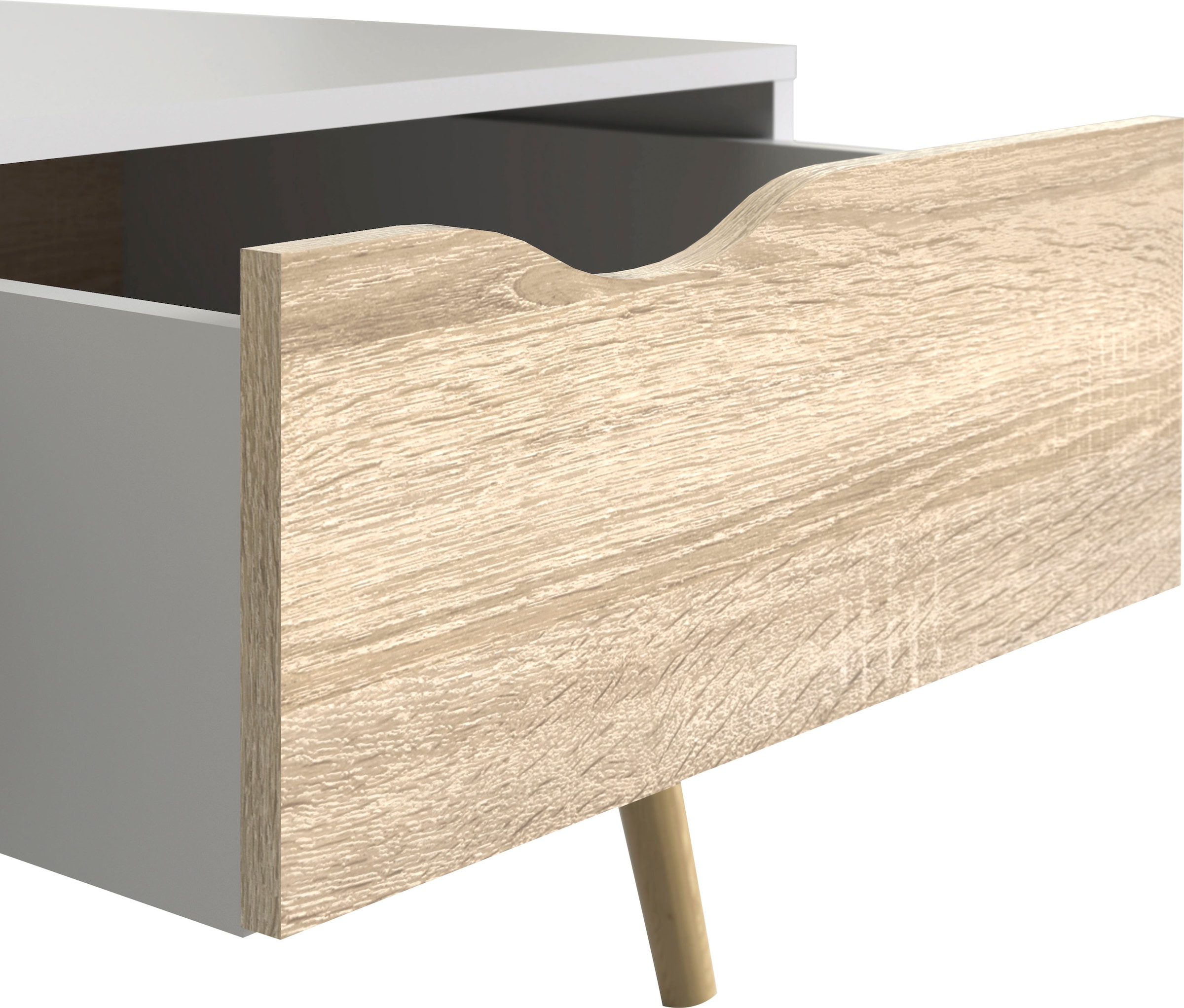 andas Couchtisch »Oslo, Beistelltisch, Sofatisch, Coffeetable, Wohnzimmertisch«, mit 2 Ebenen, 1 Schublade, 1 offenes Fach, Breite 99 cm