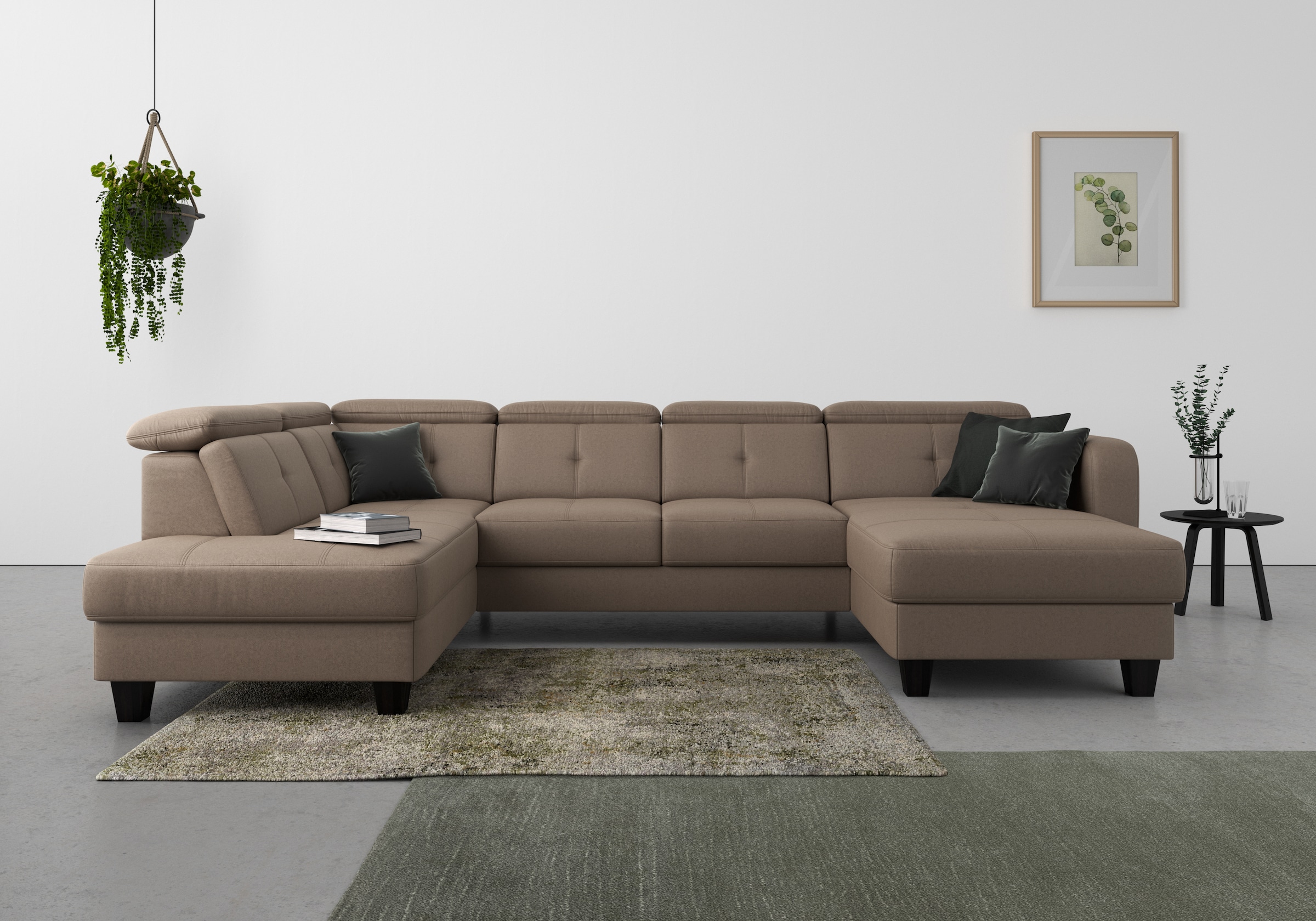 sit&more Wohnlandschaft »Belluci U-Form« Kopfteilverstellung und Federkern, günstig online kaufen