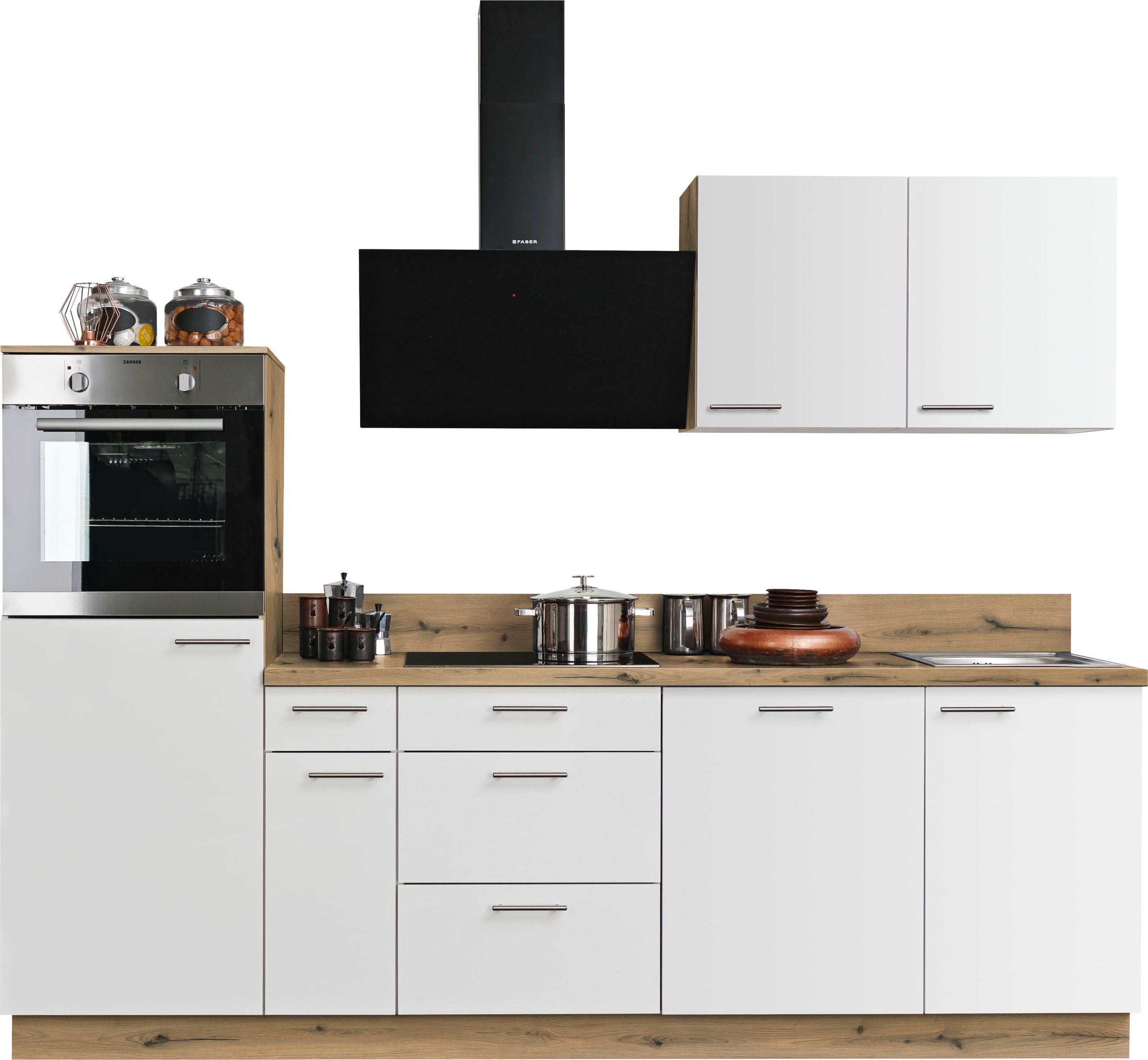 KOCHSTATION Küchenzeile »KS-Scafa, vormontiert, mit höhenverstellbaren Füße günstig online kaufen