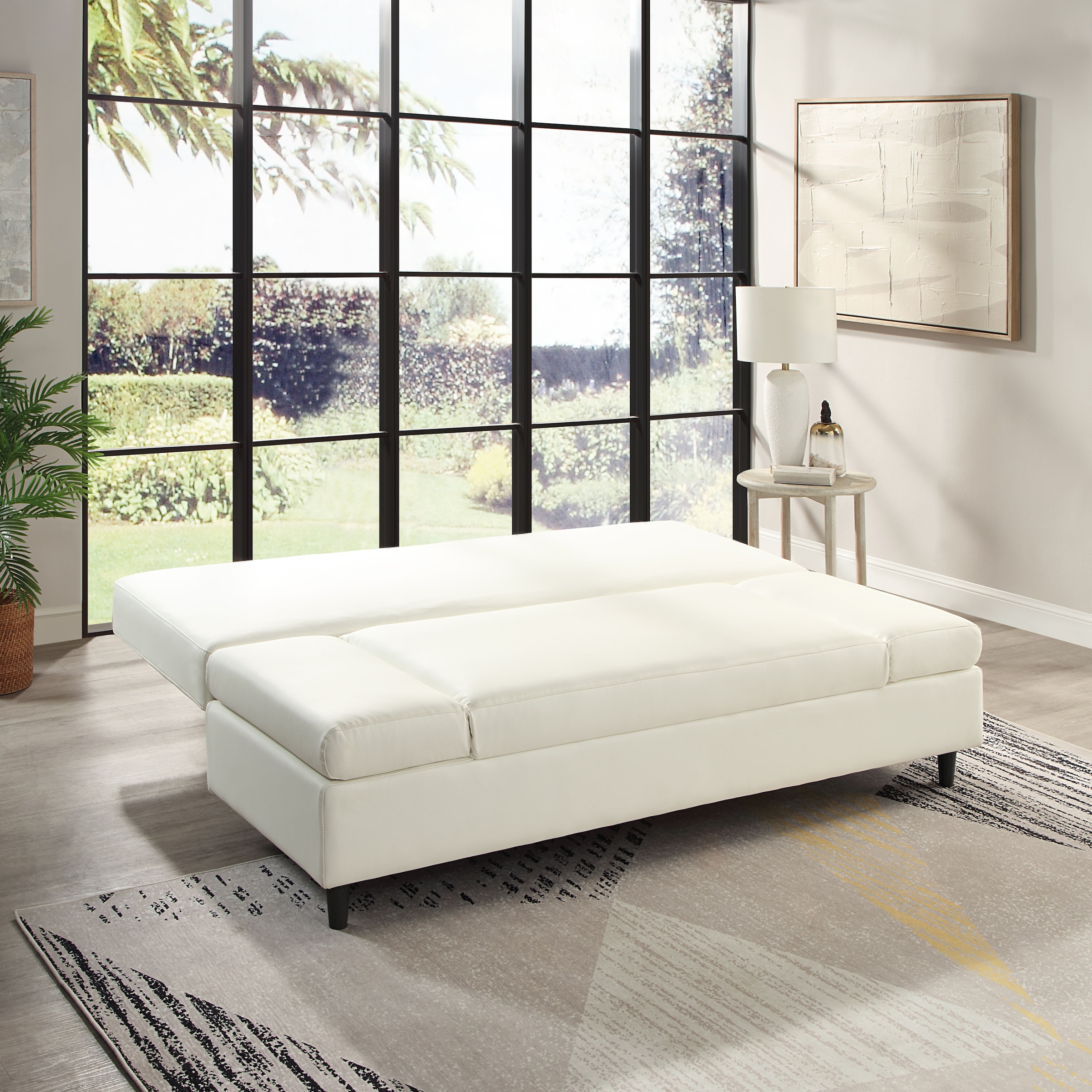 ATLANTIC home collection Schlafsofa »Coco«, mit Bettkasten, Kunstleder und Kissen mit Strasssteinen
