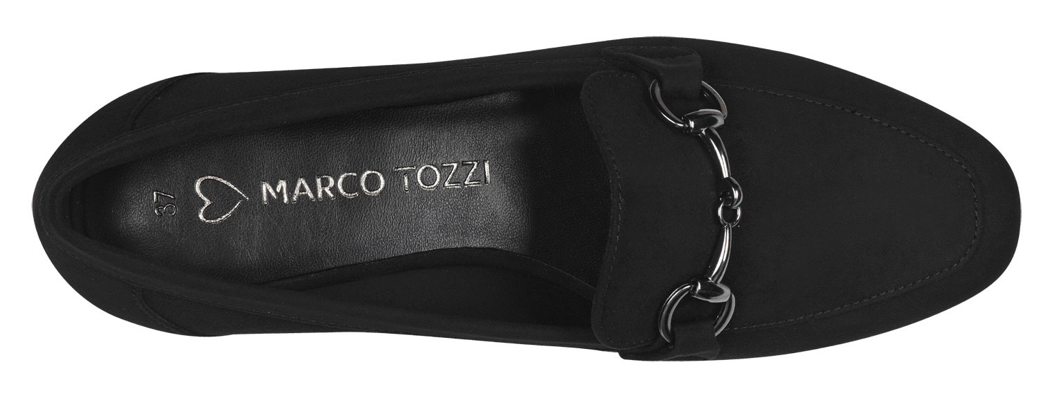 MARCO TOZZI Slipper, Blockabsatz, Loafer, Businessschuh mit Schmuckspange