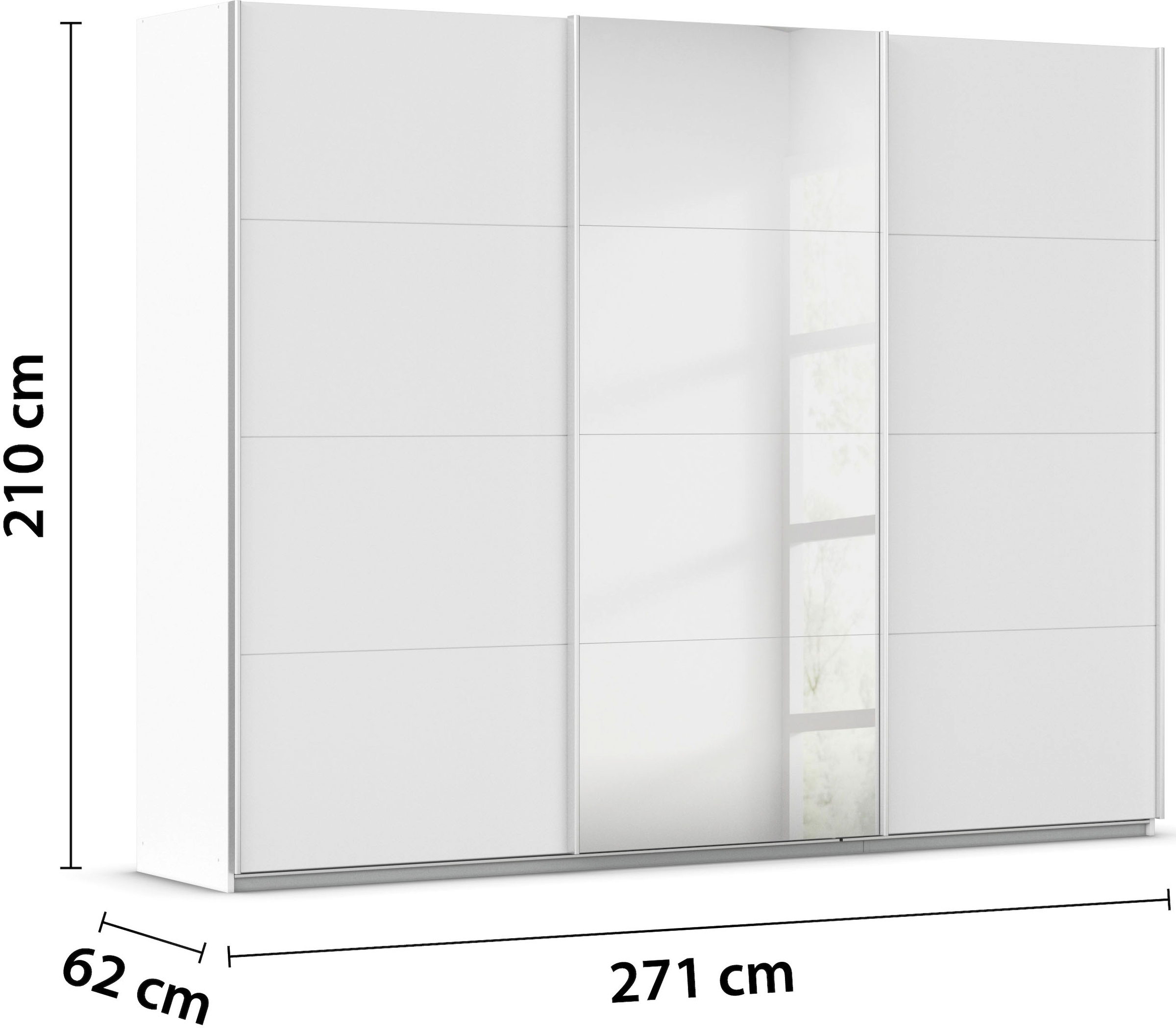 rauch Schwebetürenschrank »Kleiderschrank Schrank Garderobe Wäscheschrank TOMA«, inkl. Regaleinsatz sowie zusätzlichen Einlegeböden MADE IN GERMANY