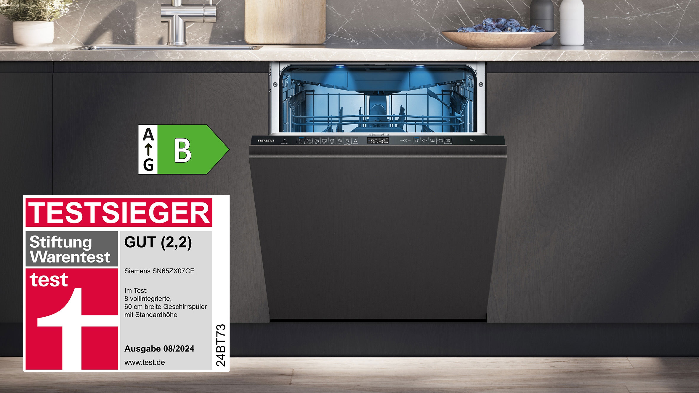 SIEMENS vollintegrierbarer Geschirrspüler iQ500 »SN65ZX07CE«, 14 Maßgedecke