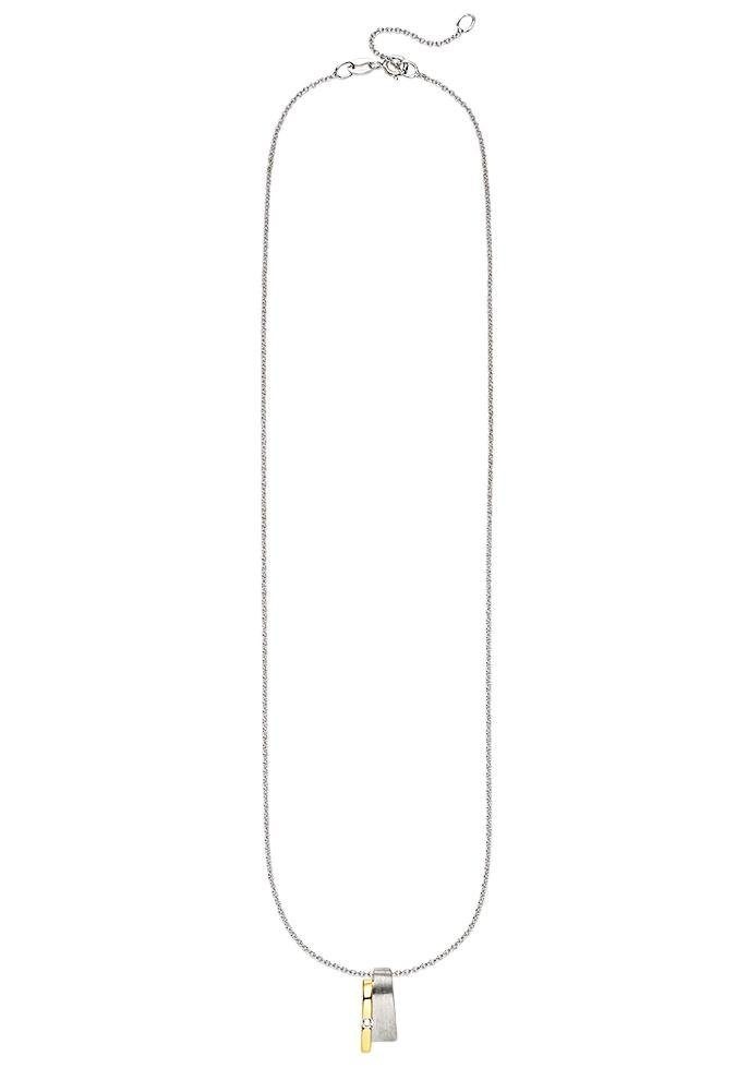 Bruno Banani Kette mit Anhänger »Schmuck Geschenk Silber 925 Halsschmuck Halskette Ankerkette«, mit Zirkonia (synth.)