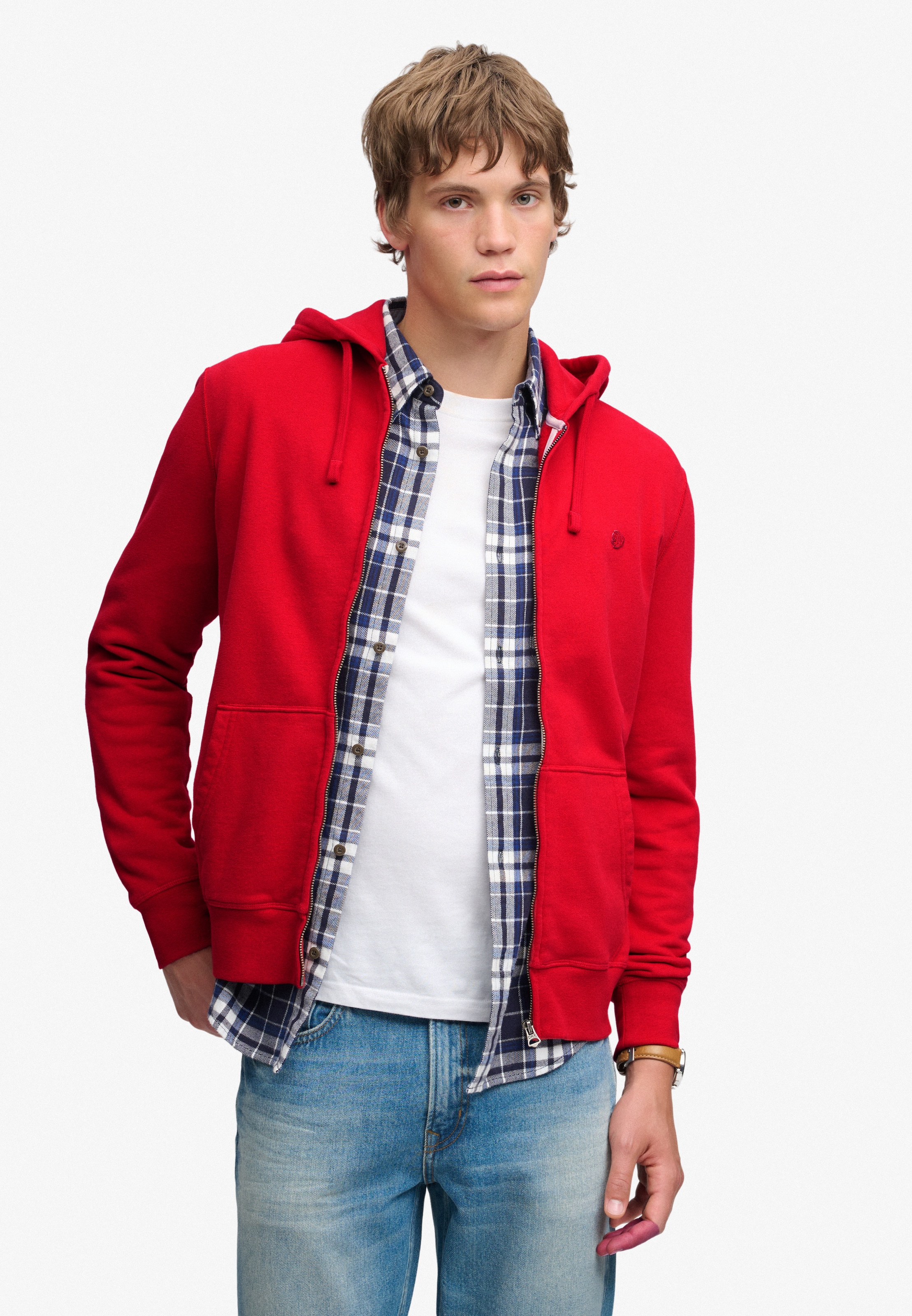 Superdry Kapuzensweatjacke »ESSENTIAL SDCO LOGO ZIPHOOD« Baumwollmischung, regular fit