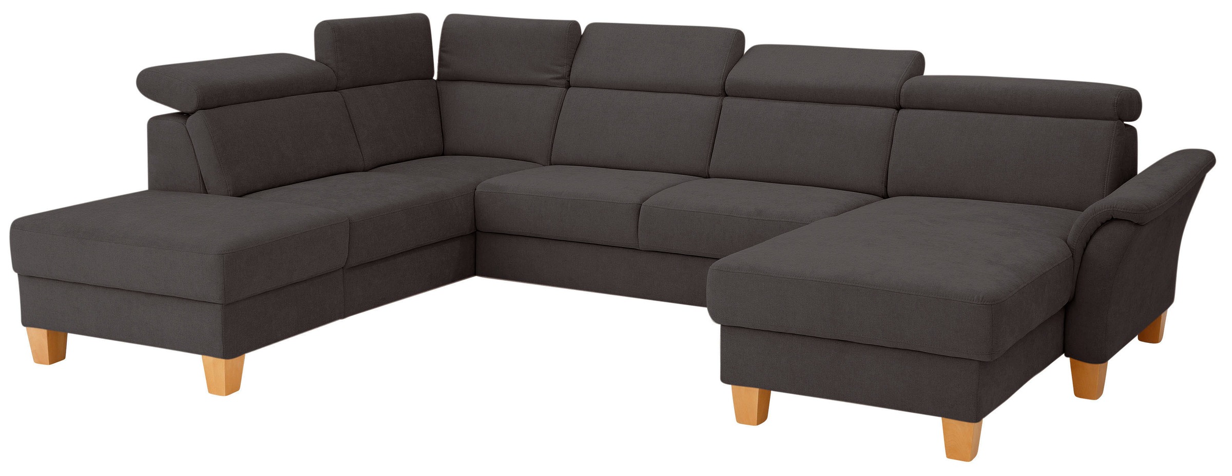 Home affaire Wohnlandschaft »Conville U-Form«, Kopfteilverstellung wahlweise mit Bettfunktion und Bettkasten