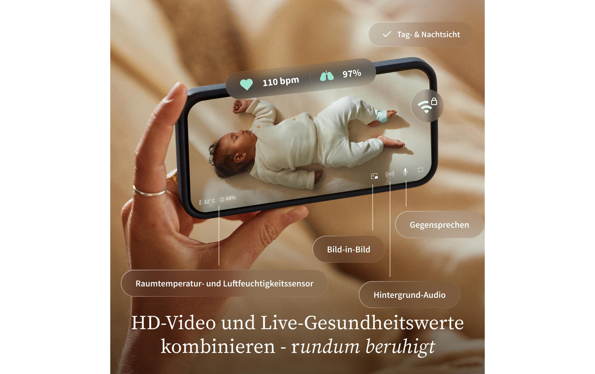  Video-Babyphone »Owlet Dream Duo 3 Dusty«
