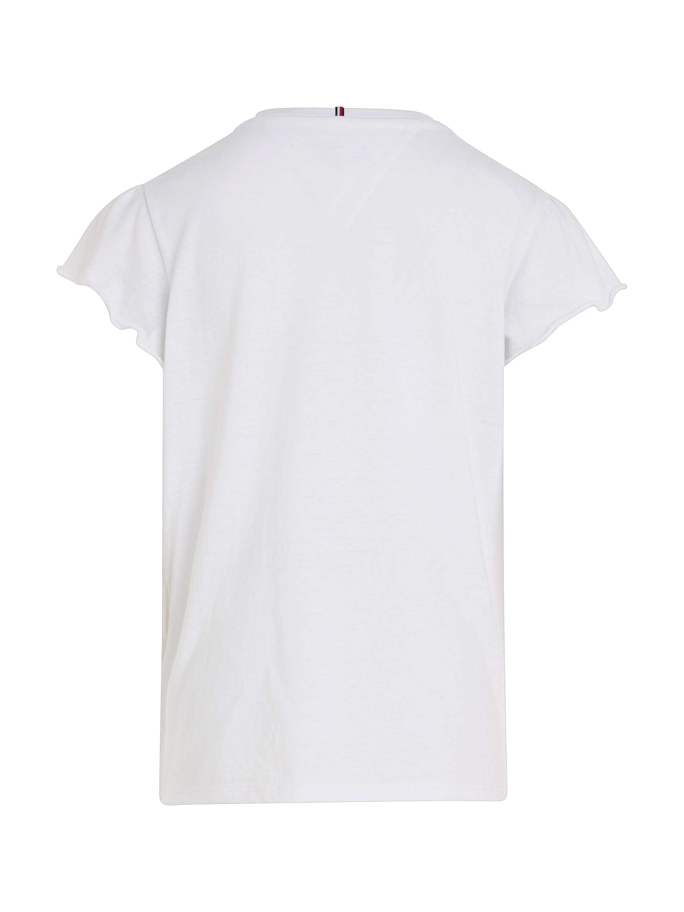 Tommy Hilfiger T-Shirt »ESSENTIAL RUFFLE SLEEVE TOP«, mit gewelltem Ärmelabschluss