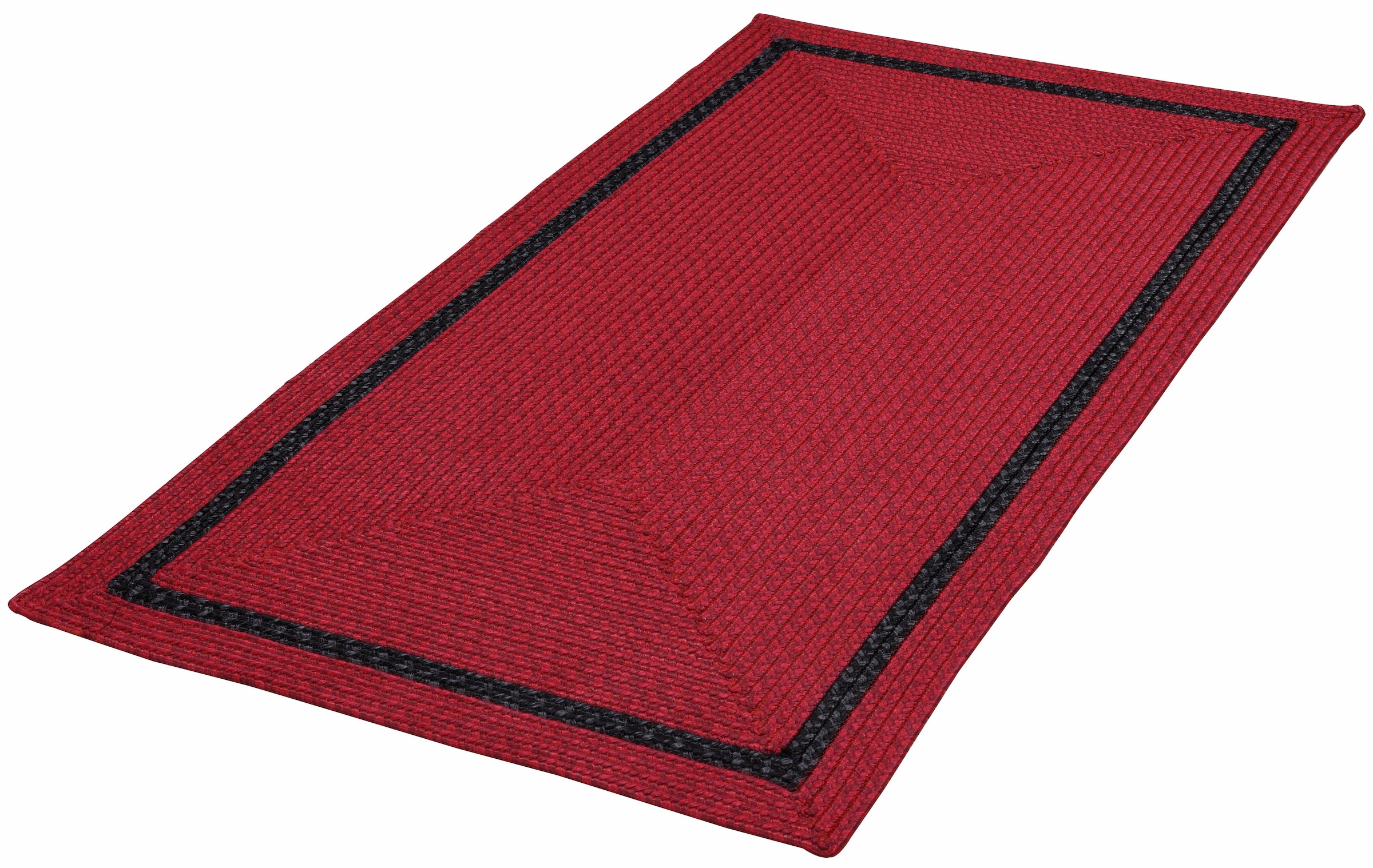Gino Falcone Läufer »Benito«, rechteckig, 6 mm Höhe, Teppich-Läufer, Flachgewebe, Uni-Farben, mit Bordüre, Outdoor geeignet