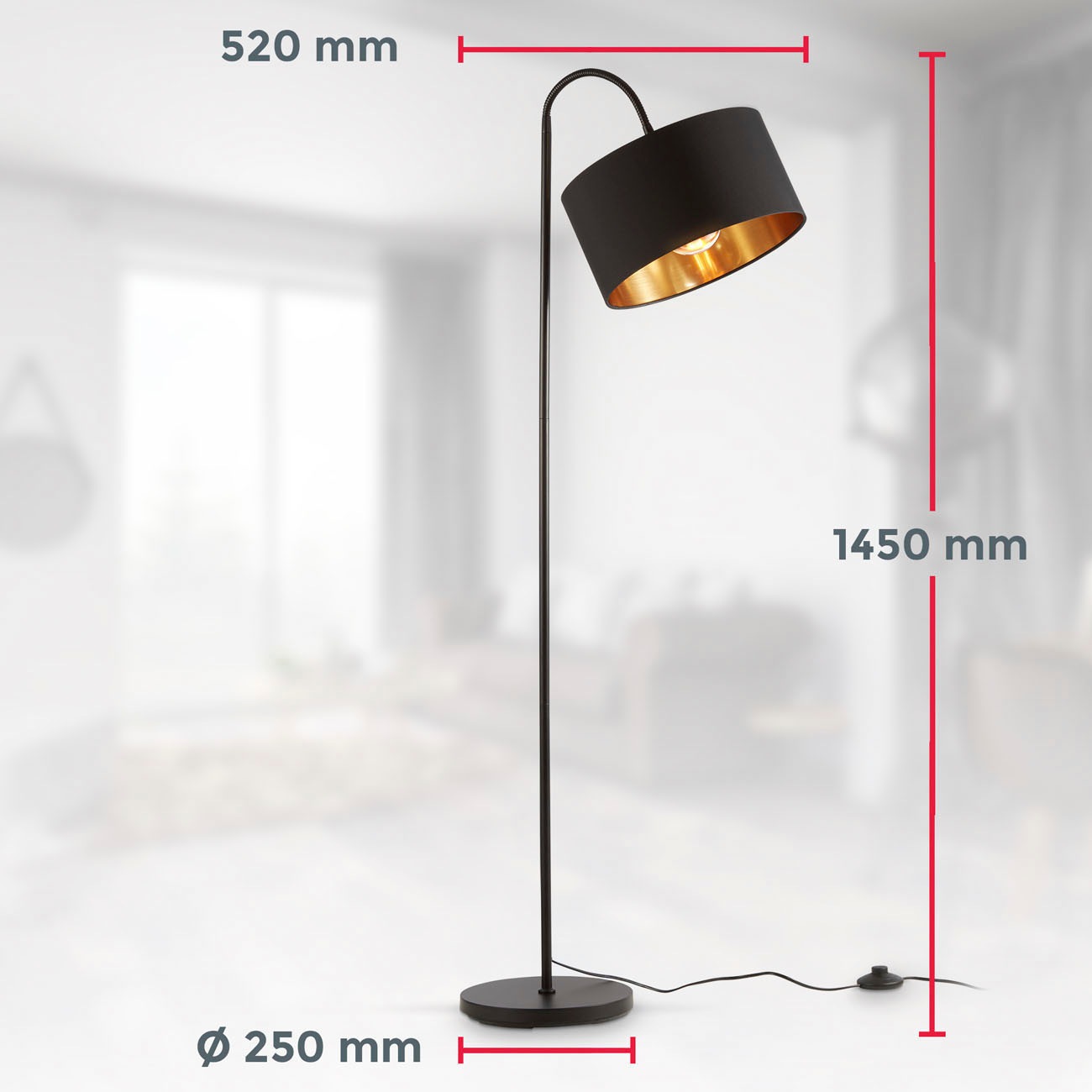 B.K.Licht Leuchten-Set, 2-teilig: Deckenleuchte (für 1 x E27) + Stehlampe (für 1 x E27)