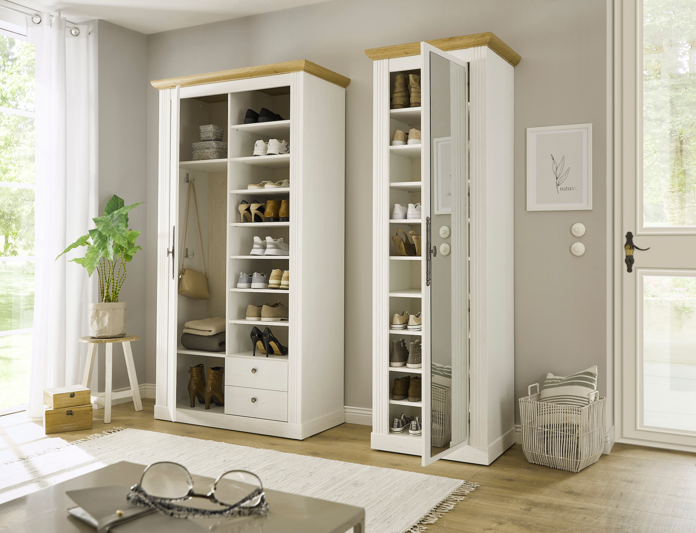 Home affaire Schuhschrank »WESTMINSTER TOPSELLER!«, (Höhe ca. 203 cm), im romantischen Landhausstil