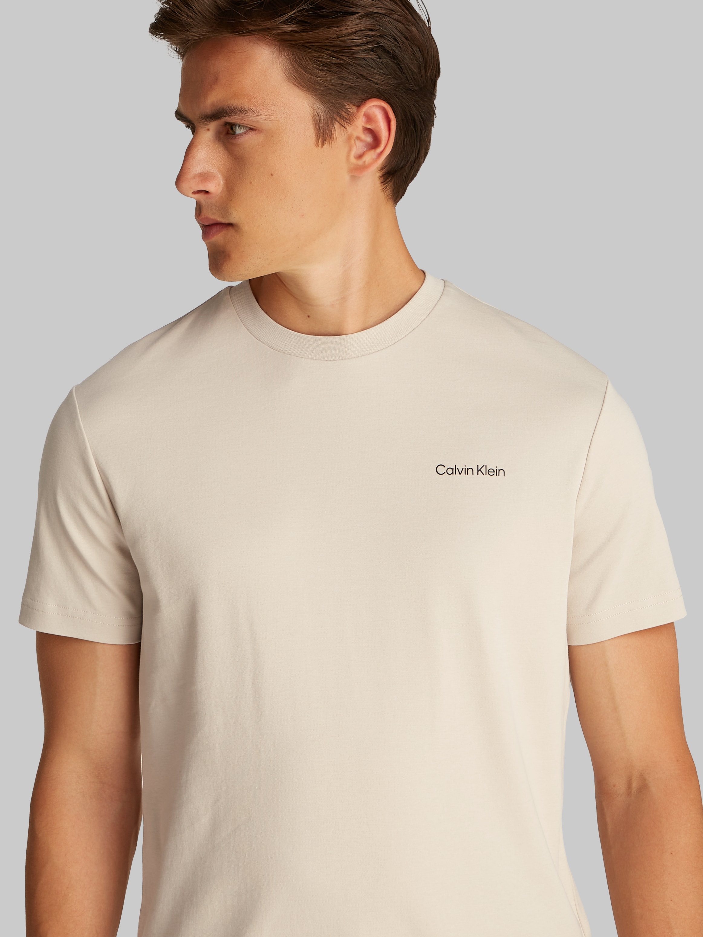 Calvin Klein T-Shirt »Micro Logo«, aus dickem Winterjersey, mit Logoprint
