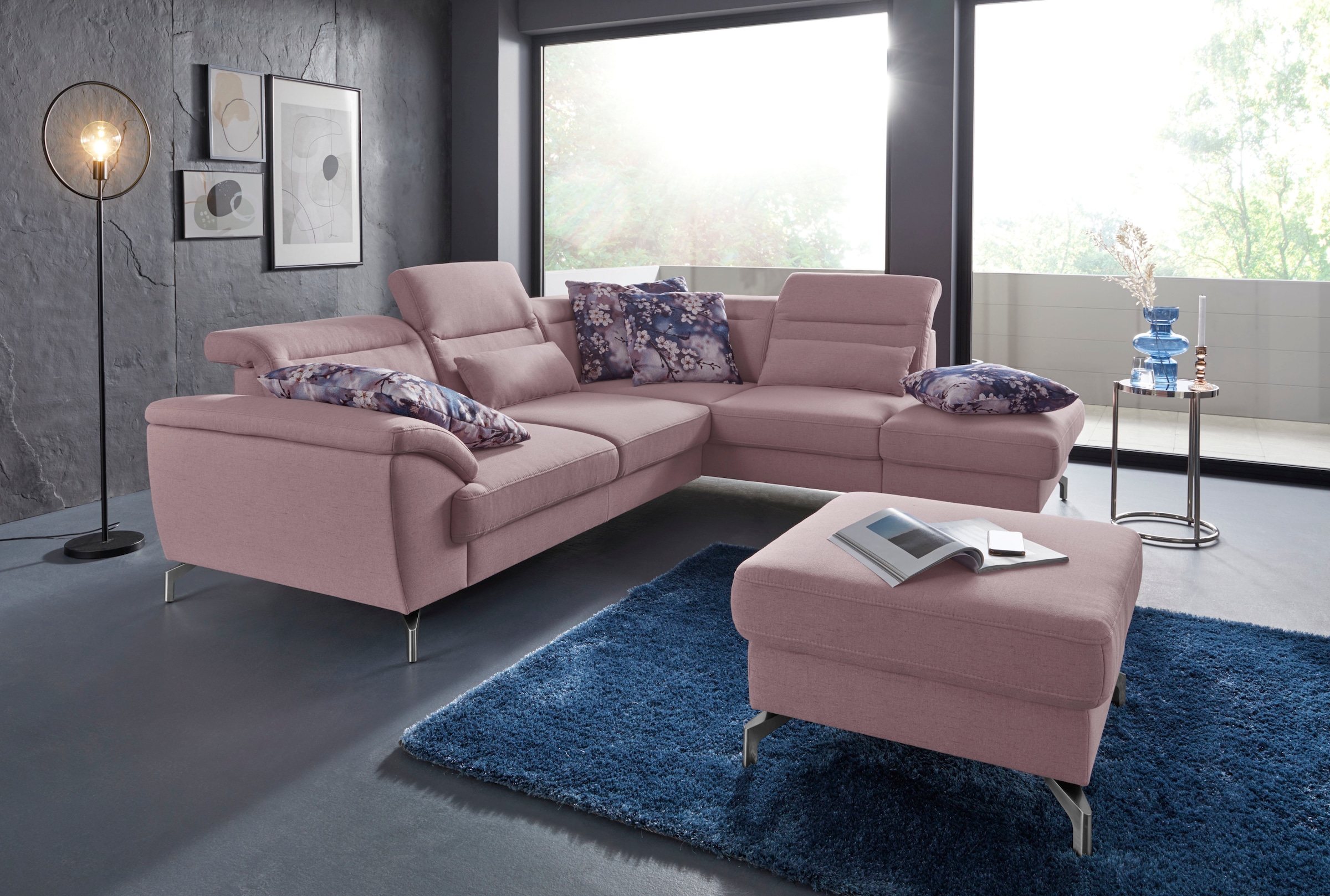 sit&more Hocker »Percy« Fußhöhe 12 cm, wahlweise mit unterschiedlichen Fußfarben