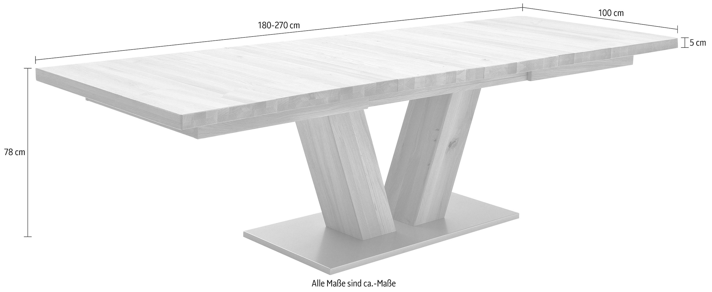 MCA furniture Esstisch »Managua A« Esstisch Massivholz ausziehbar