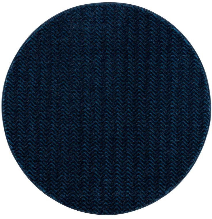 Carpet City Teppich »Friseé-Teppich FANCY805«, rund, 12 mm Höhe, Kurzflor, Einfarbig, 3D-Optik, Zickzack Look