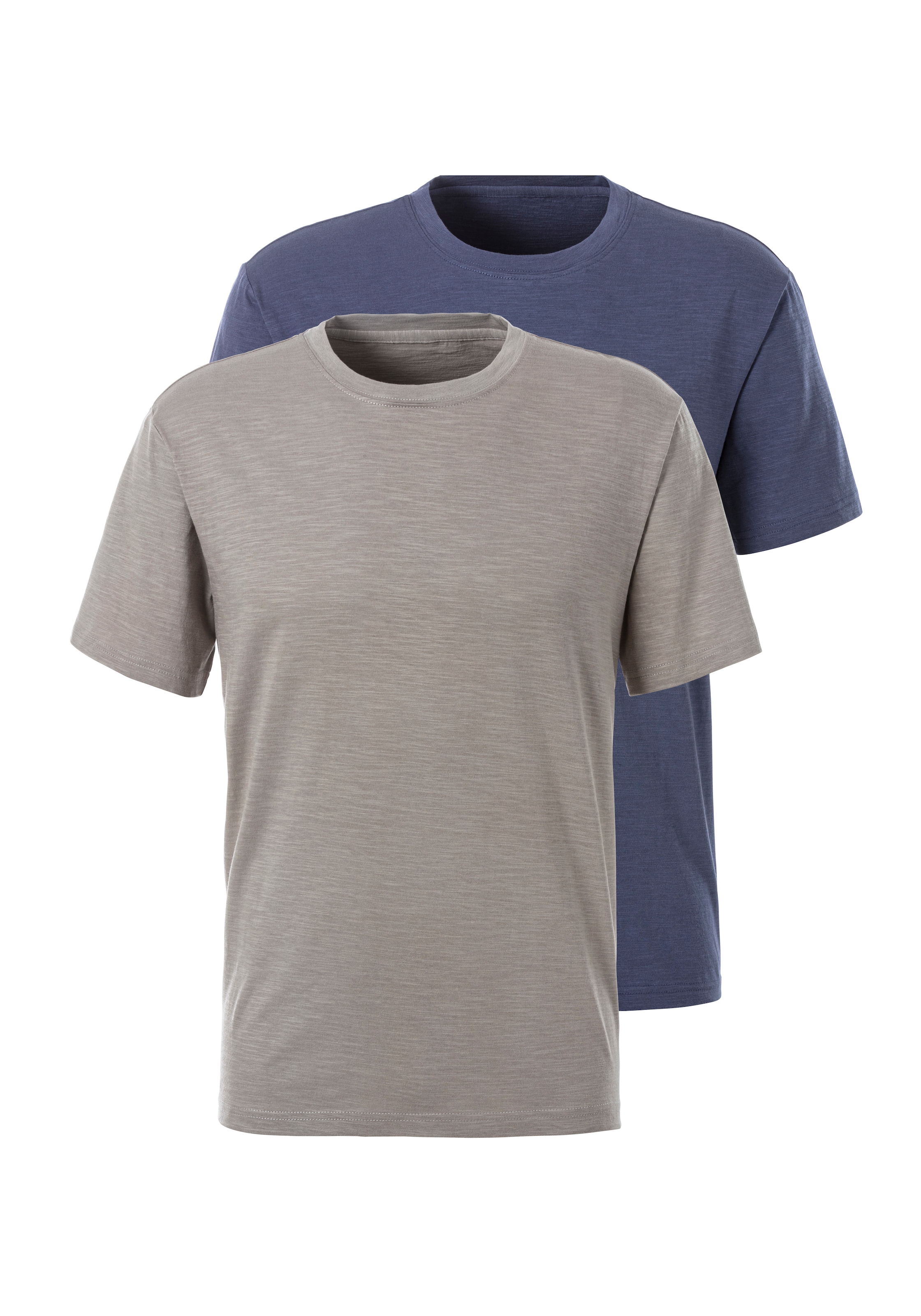 John Devin T-Shirt, (Packung, 2 tlg., 2er-Pack), aus strukturierter Baumwoll-Qualität - im 2er-Sparpack