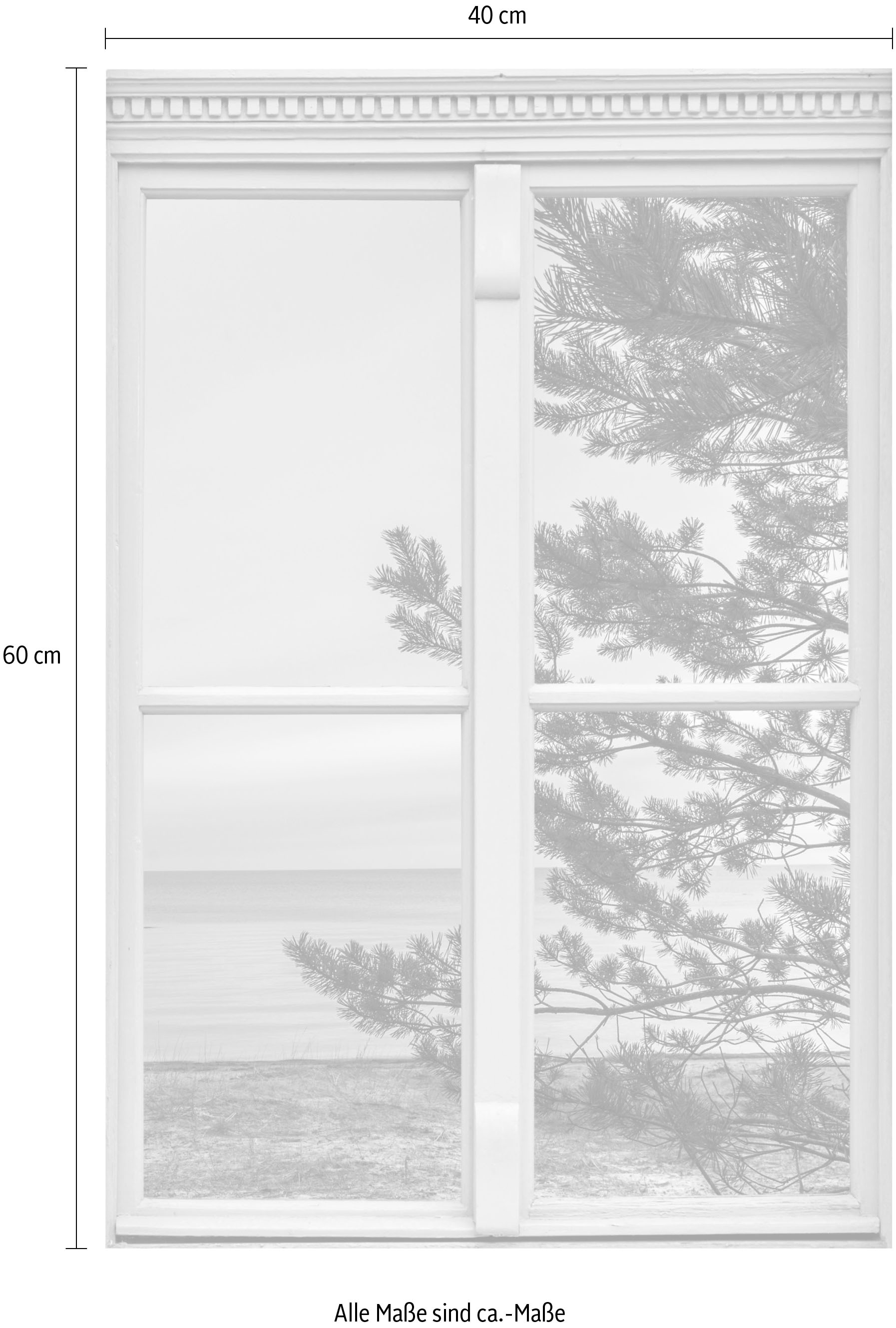 queence Wandsticker »Strand«, Wandsticker, Wandbild, selbstklebend, 3D, Fenster
