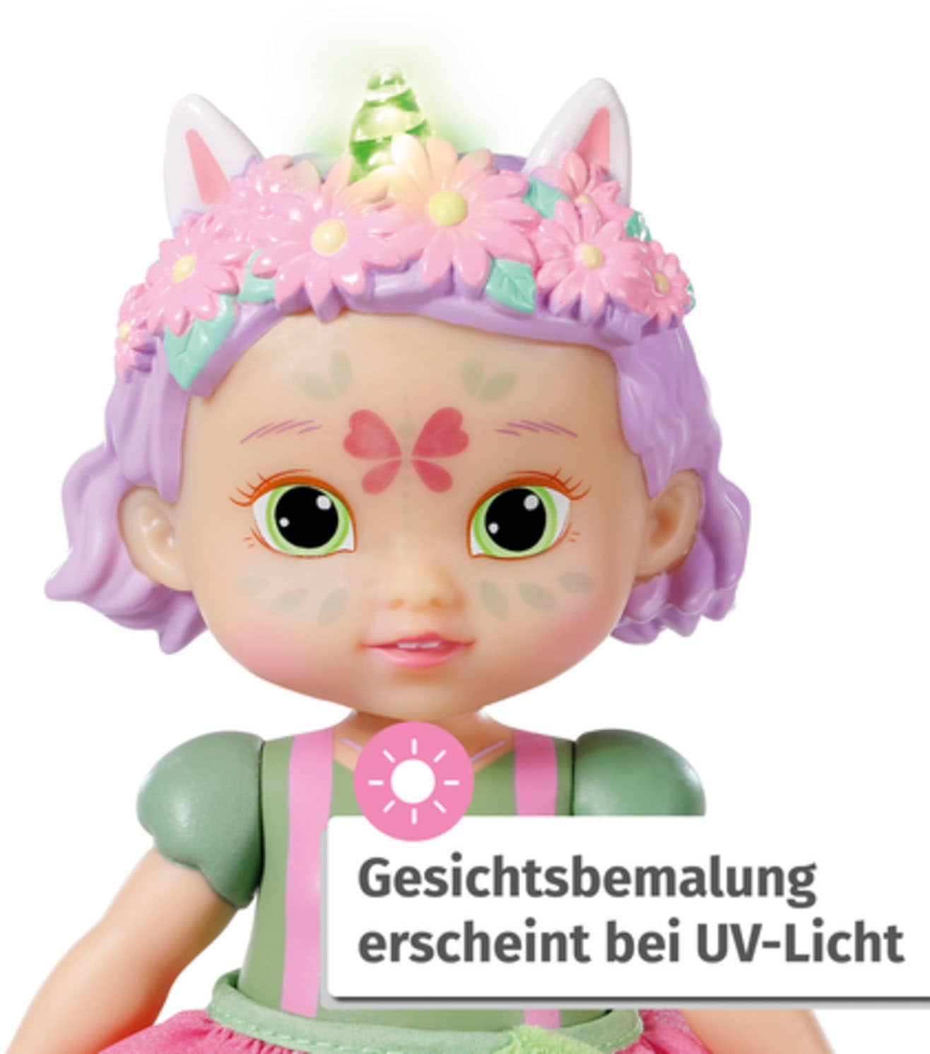 Baby Born Stehpuppe »Storybook Prinzessin Ivy, 18 cm«, mit Einhorn und Lichteffekten