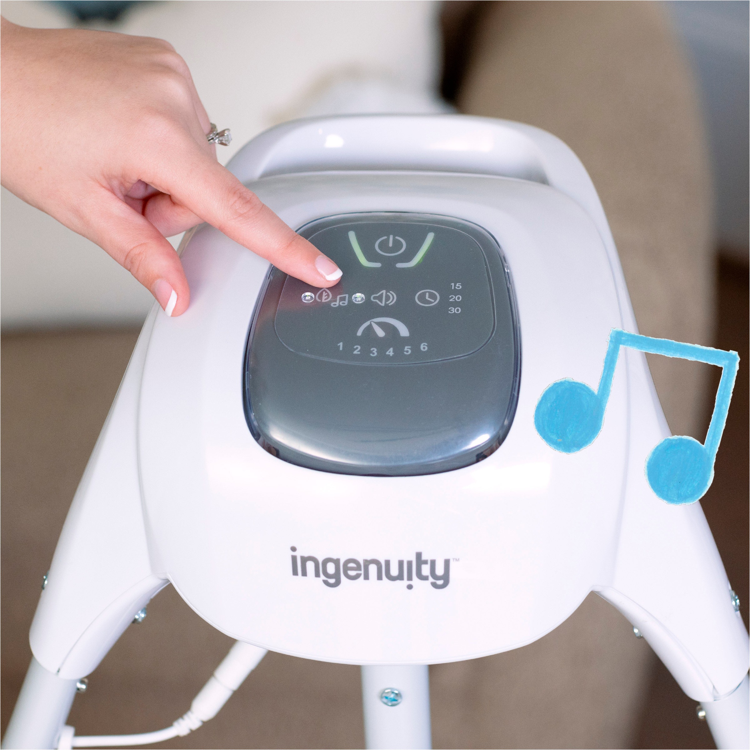 ingenuity Babywippe »SimpleComfort Compact Soothing Swing & Rocker - Raylan«, mit Sound-Effekt