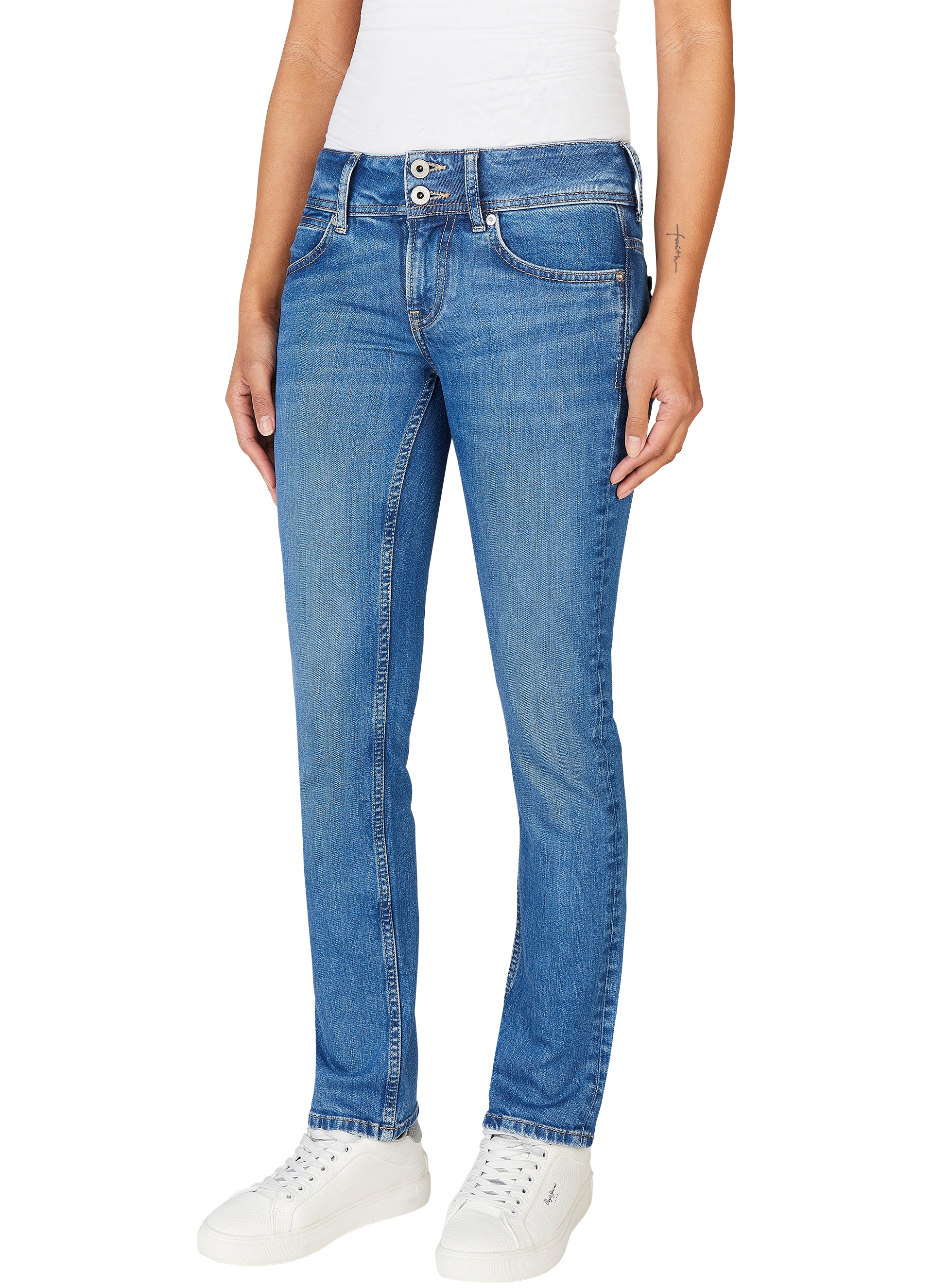 Pepe Jeans Slim-fit-Jeans »SLIM JEANS LW« mit doppeltem Knopfverschluss