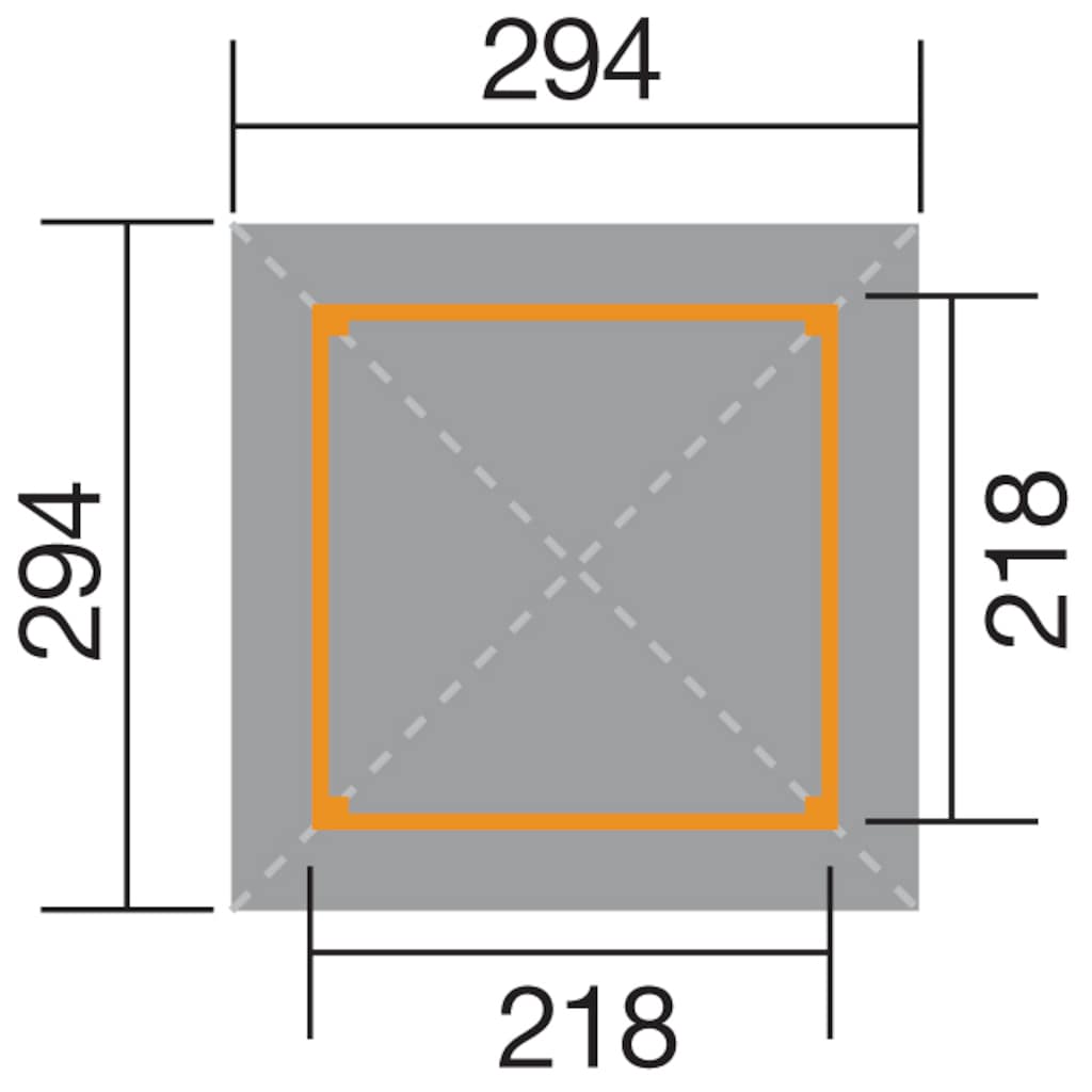 weka Pavillon »Paradies 1«, BxT: 294x294 cm