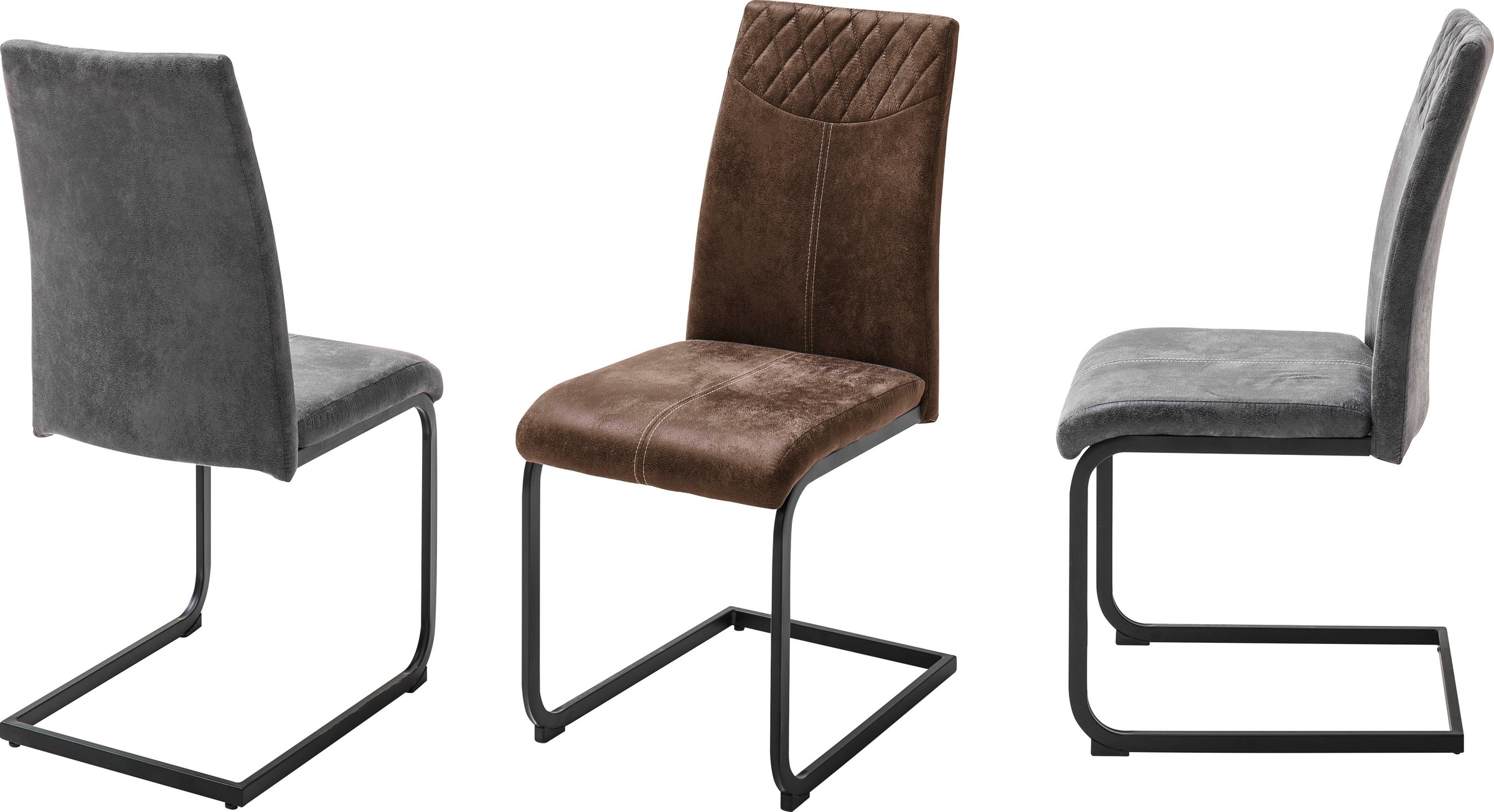 MCA furniture Esszimmerstuhl »Aosta«, (Set), 4 St., Stoffbezug, Stoffbezug Vintagelook, Stuhl belastbar bis 120 Kg