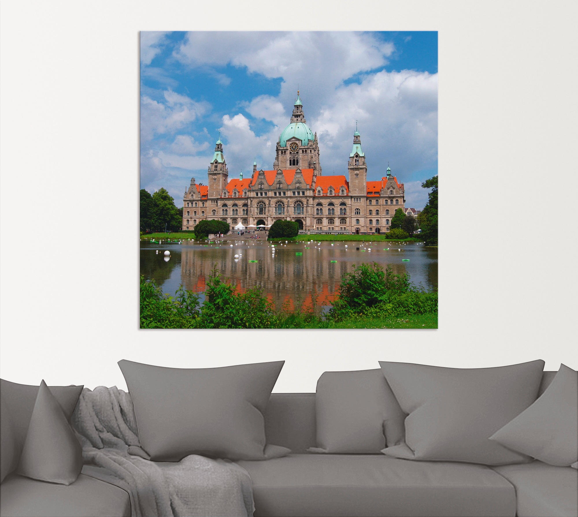 Artland Wandbild »Neues Rathaus Hannover«, Gebäude, (1 St.), als Alubild, Leinwandbild, Wandaufkleber oder Poster in versch. Größen