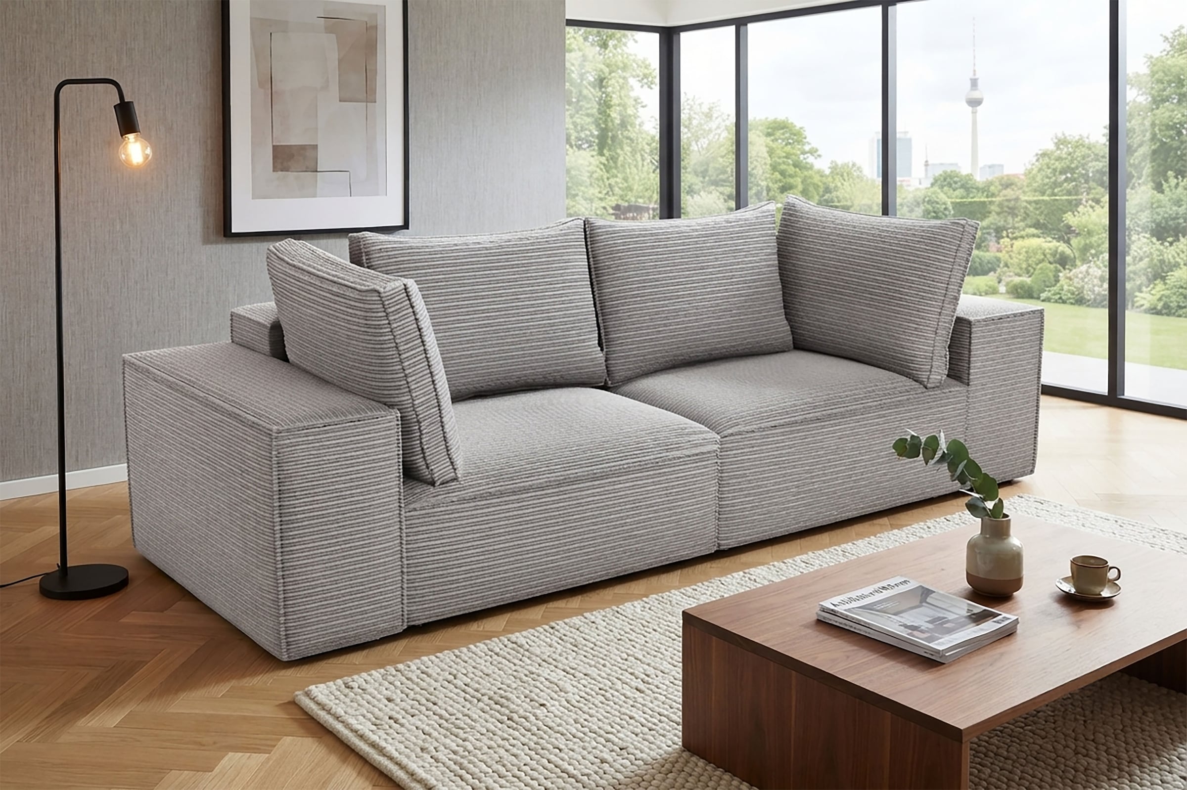 Trends by HG Big-Sofa »CONOR« Schlaffunktion + Bettkasten