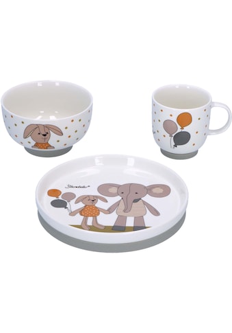 Kindergeschirr-Set »Elefant Eddy und Hase Happy«, (Set, 3 tlg.)